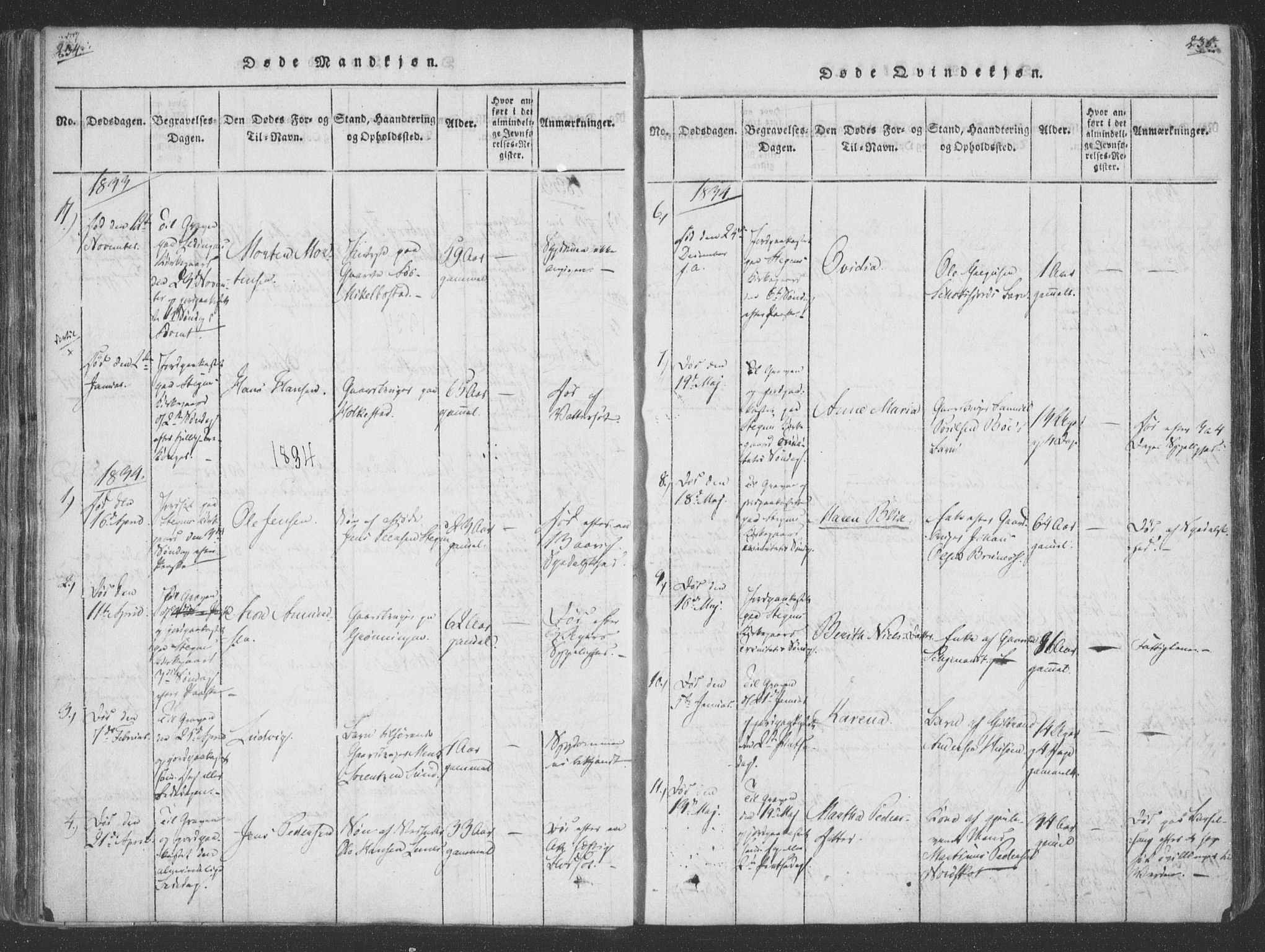 Ministerialprotokoller, klokkerbøker og fødselsregistre - Nordland, SAT/A-1459/855/L0798: Parish register (official) no. 855A06, 1821-1835, p. 234-235