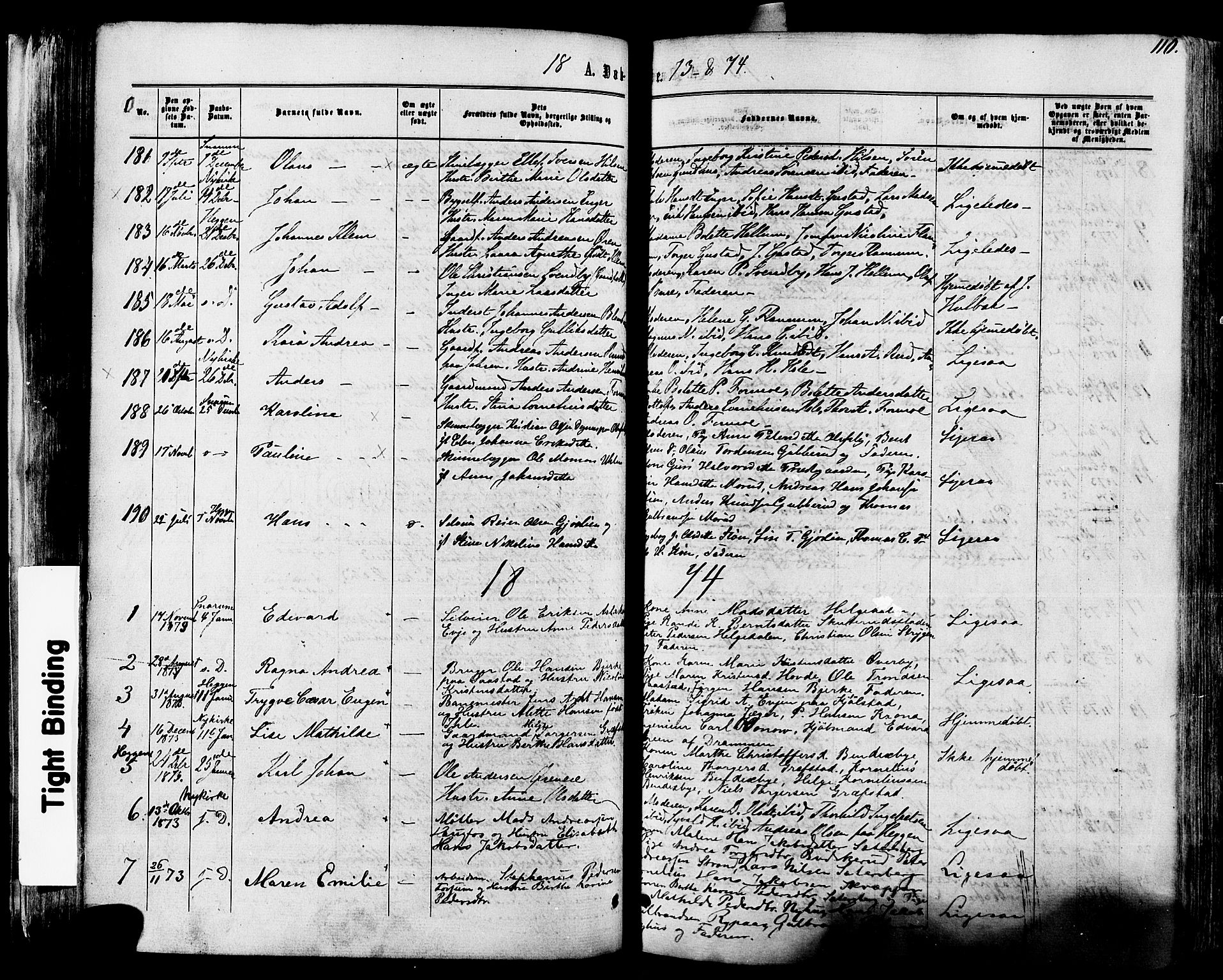 Modum kirkebøker, SAKO/A-234/F/Fa/L0010: Parish register (official) no. 10, 1865-1876, p. 110
