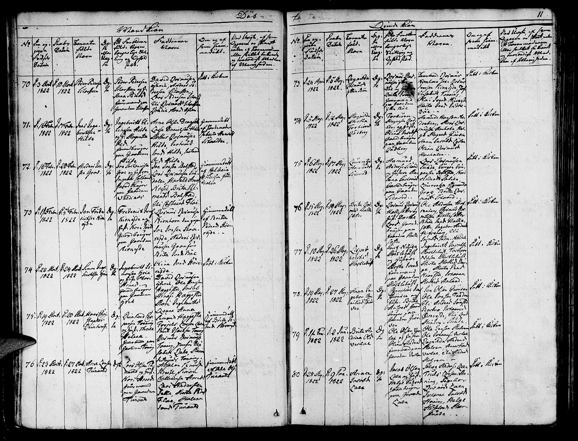 Innvik sokneprestembete, AV/SAB-A-80501: Parish register (official) no. A 3, 1820-1832, p. 11