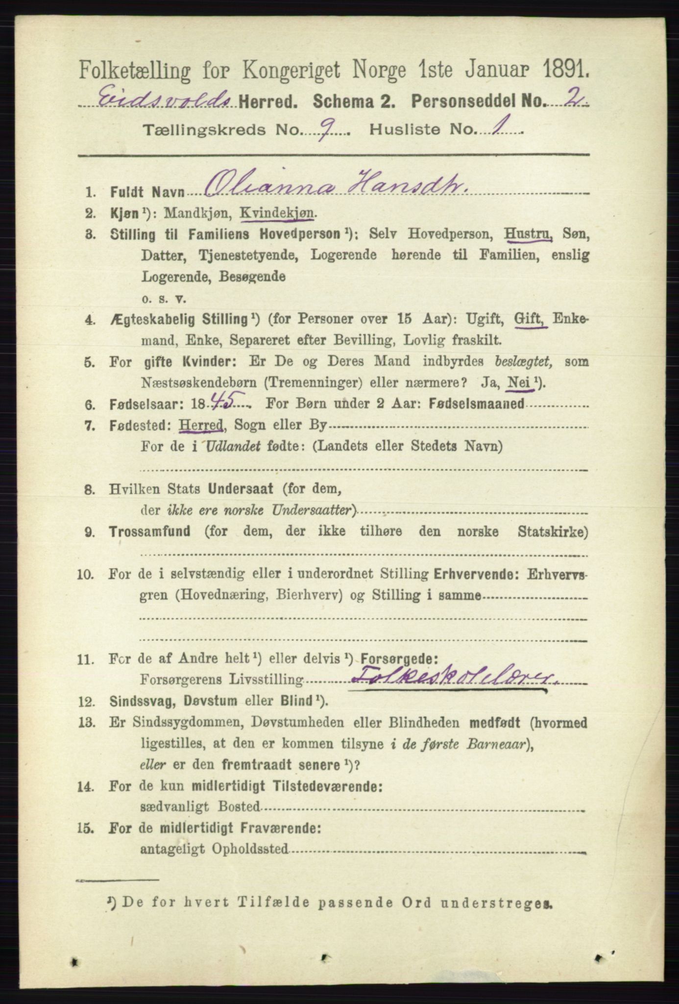 RA, 1891 census for 0237 Eidsvoll, 1891, p. 6535