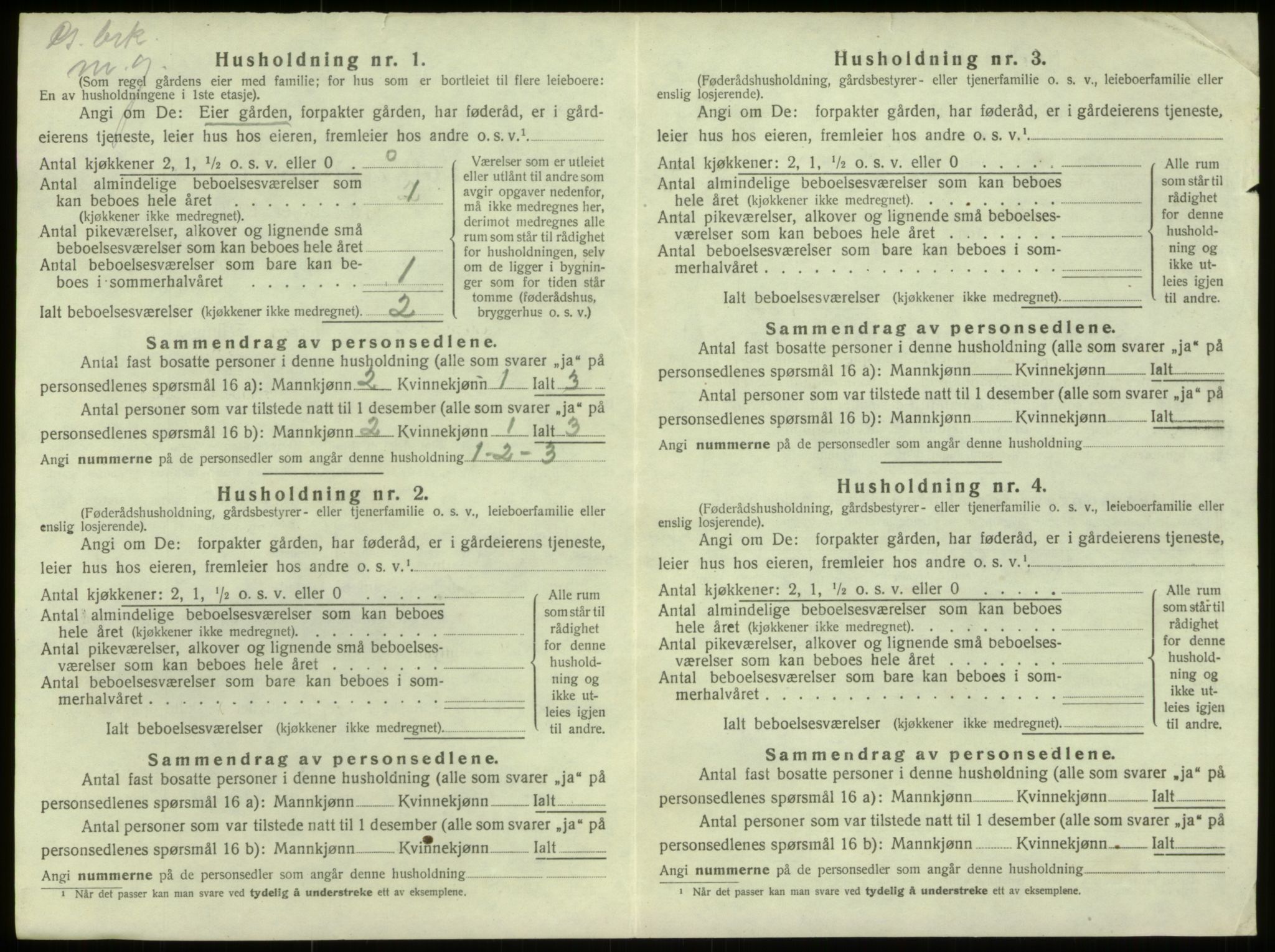 SAB, 1920 census for Selje, 1920, p. 666