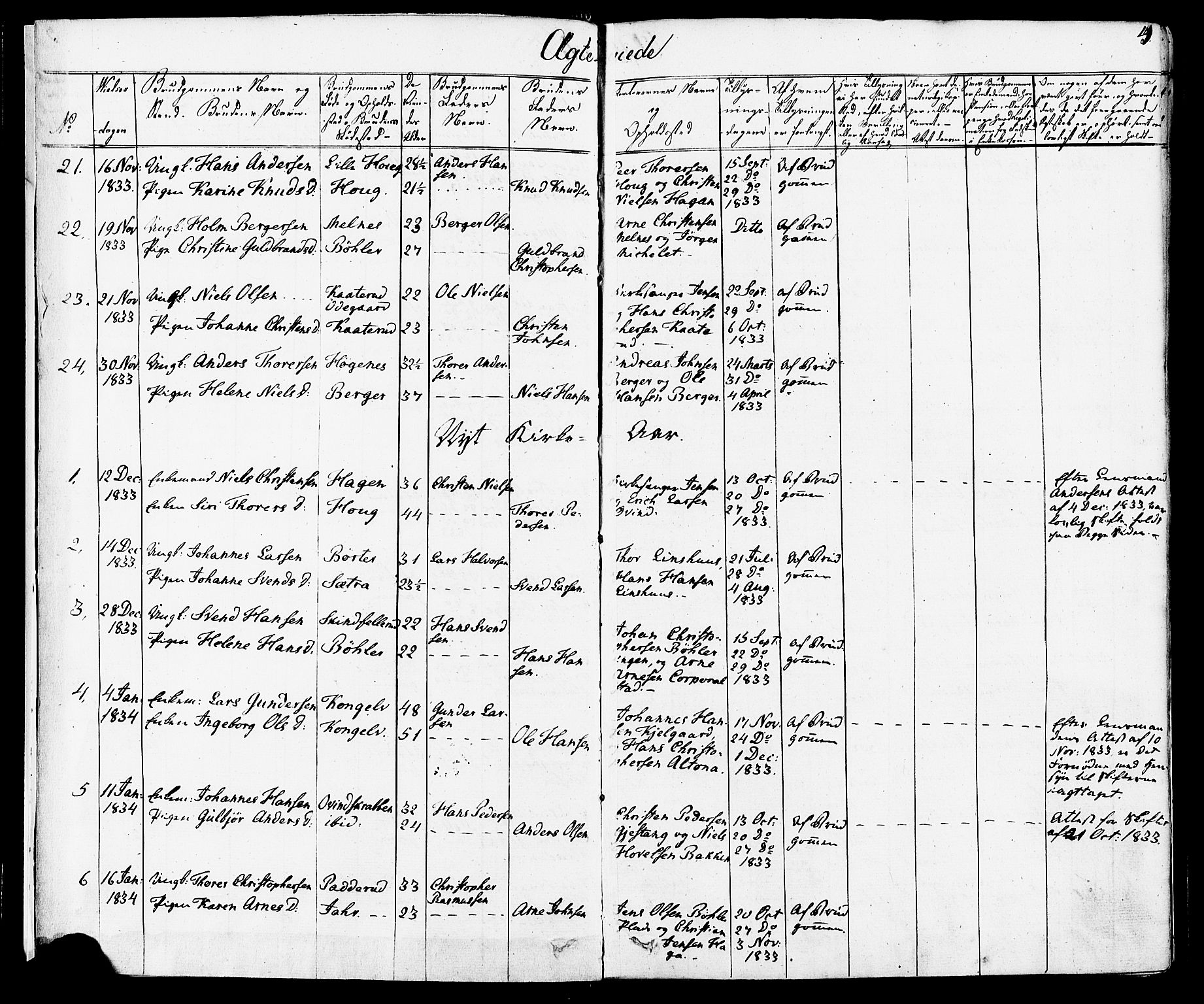 Enebakk prestekontor Kirkebøker, SAO/A-10171c/F/Fa/L0012: Parish register (official) no. I 12, 1832-1882, p. 4