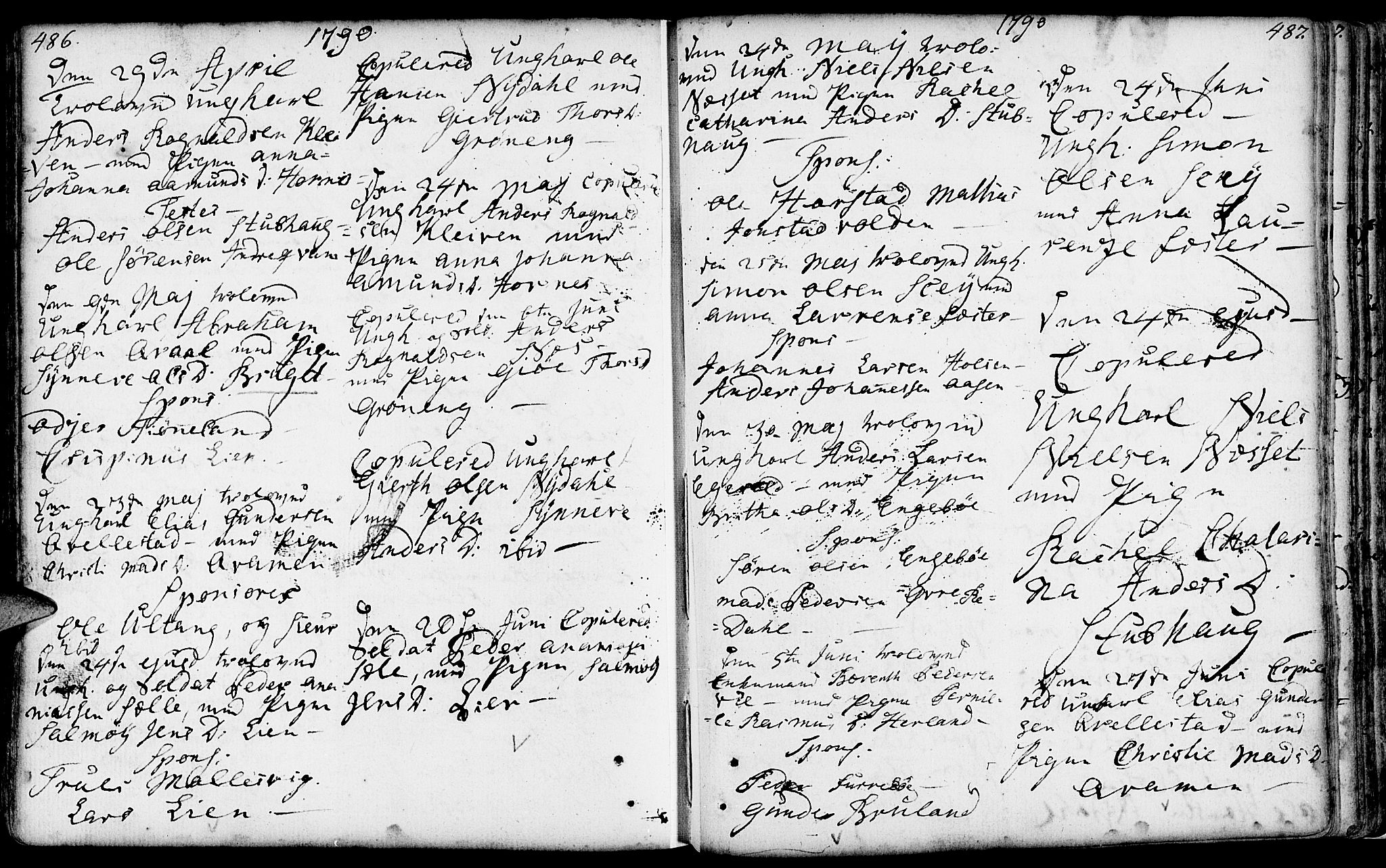 Førde sokneprestembete, AV/SAB-A-79901/H/Haa/Haaa/L0004: Parish register (official) no. A 4, 1781-1803, p. 486-487