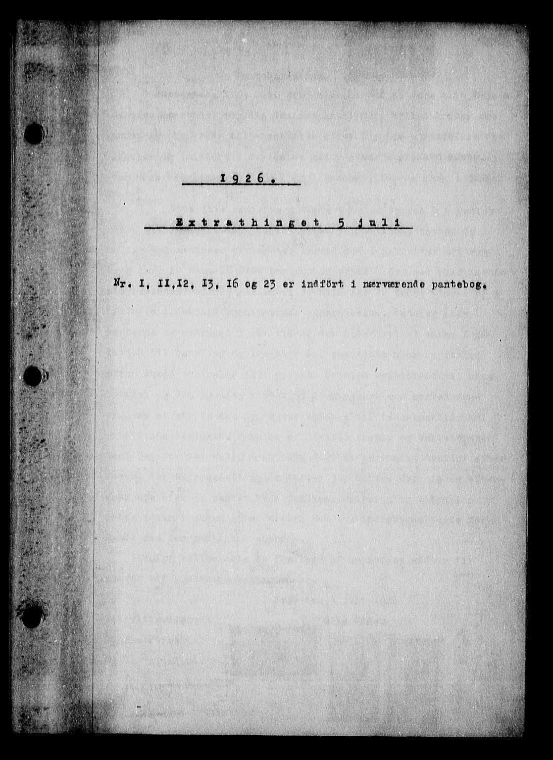 Setesdal sorenskriveri, SAK/1221-0011/G/Gb/L0023: Mortgage book no. 22, 1926-1927