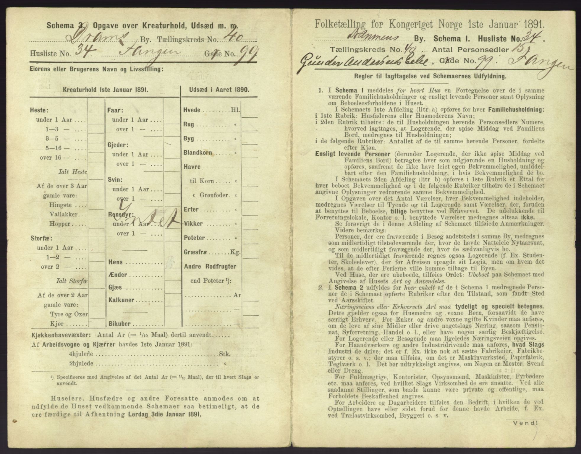 RA, 1891 census for 0602 Drammen, 1891, p. 3627