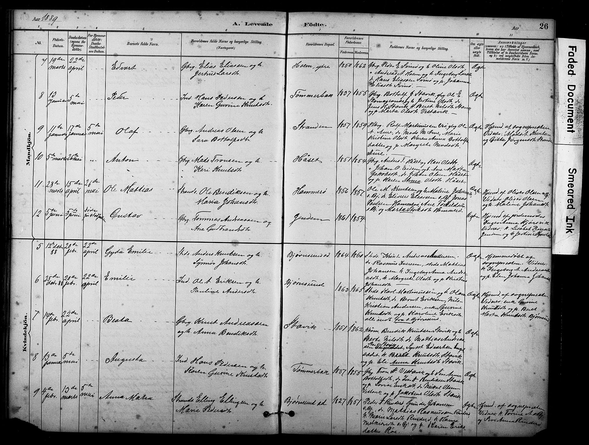 Ministerialprotokoller, klokkerbøker og fødselsregistre - Møre og Romsdal, SAT/A-1454/565/L0755: Parish register (copy) no. 565C04, 1883-1903, p. 26