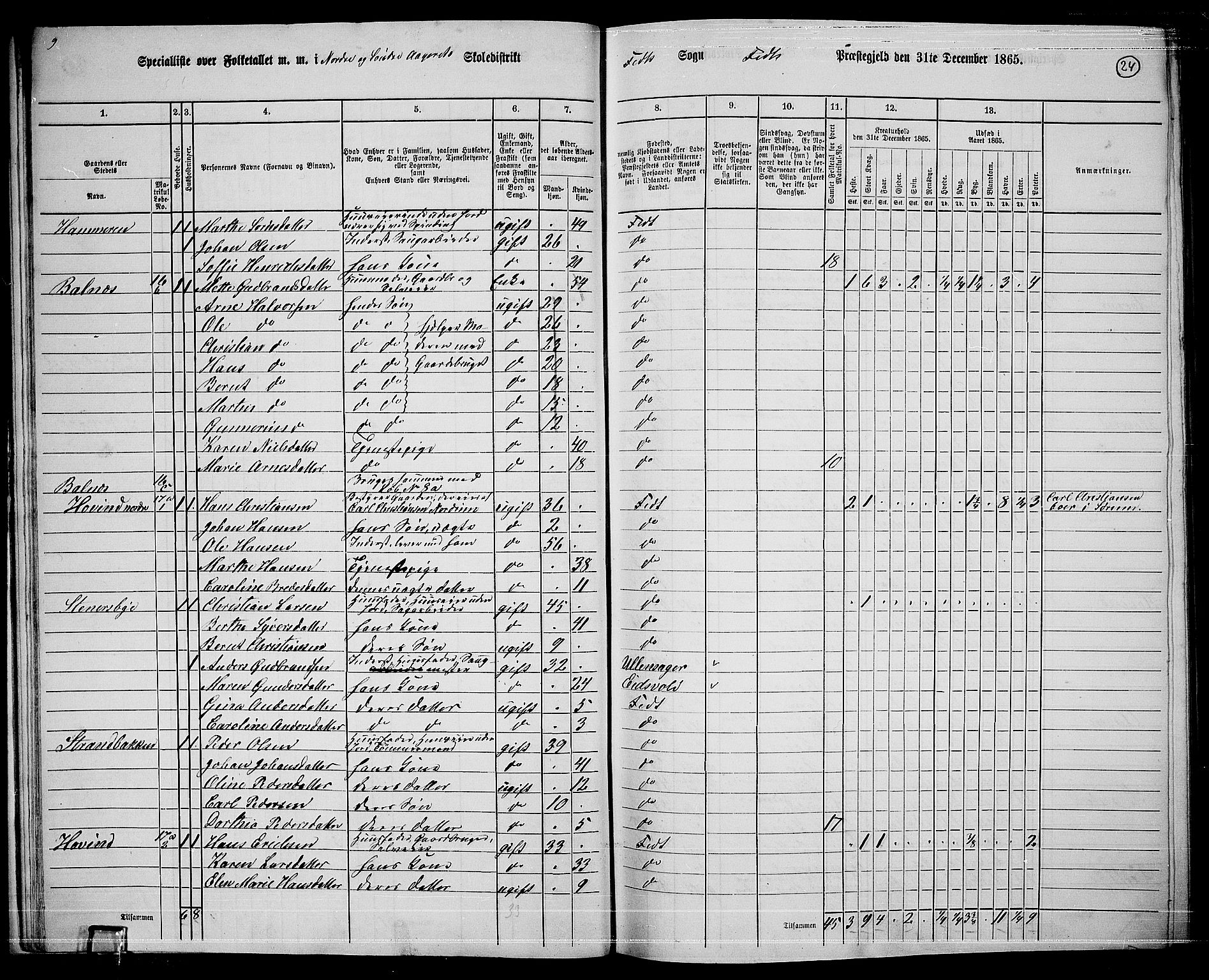 RA, 1865 census for Fet, 1865, p. 21