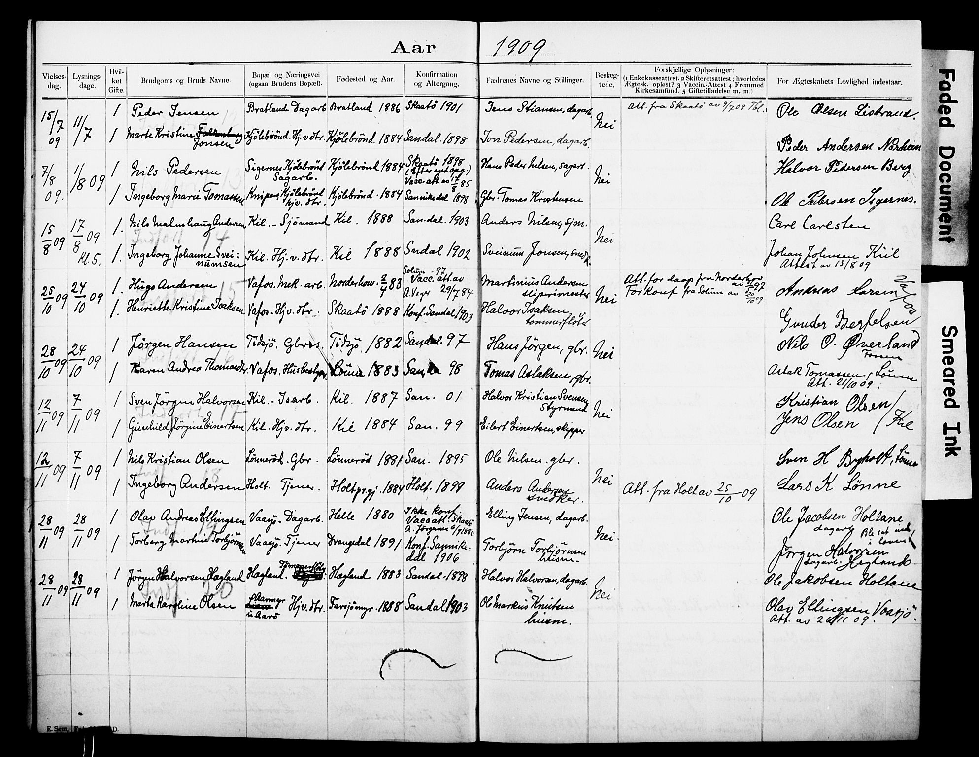 Sannidal kirkebøker, AV/SAKO-A-296/H/Ha/L0001: Banns register no. 1, 1900-1918