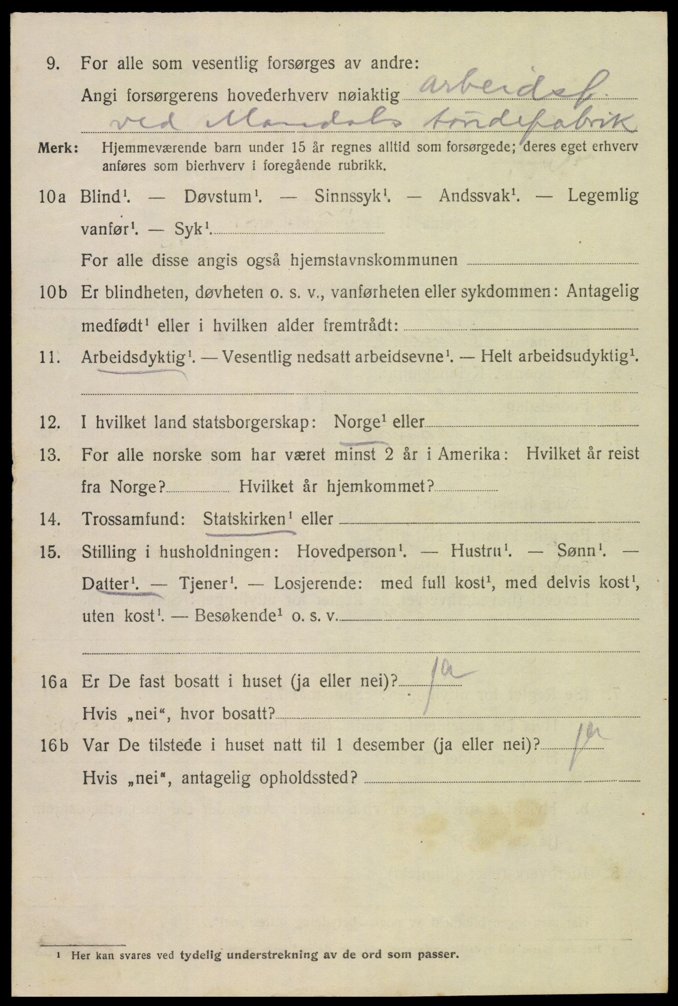 SAK, 1920 census for Mandal, 1920, p. 6876