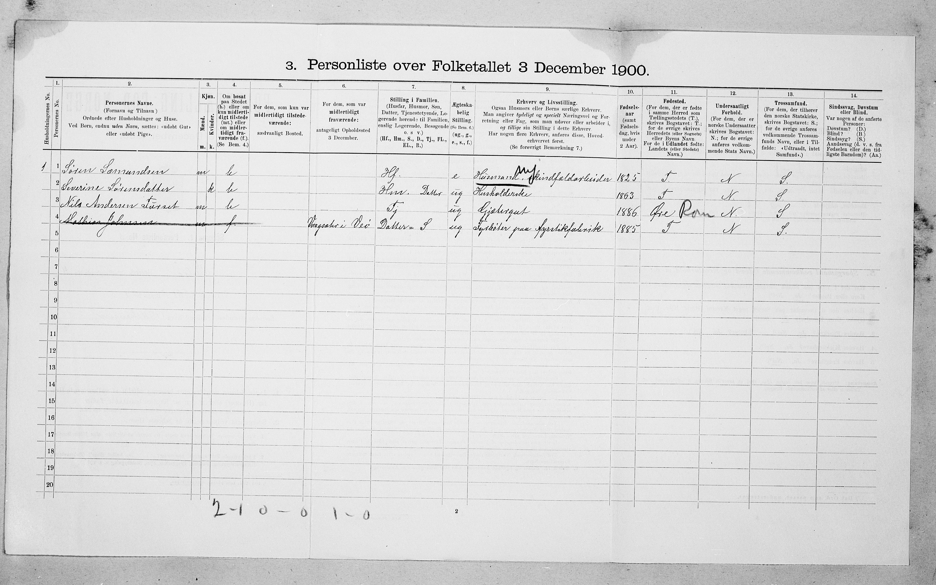 SAT, 1900 census for Bolsøy, 1900, p. 724