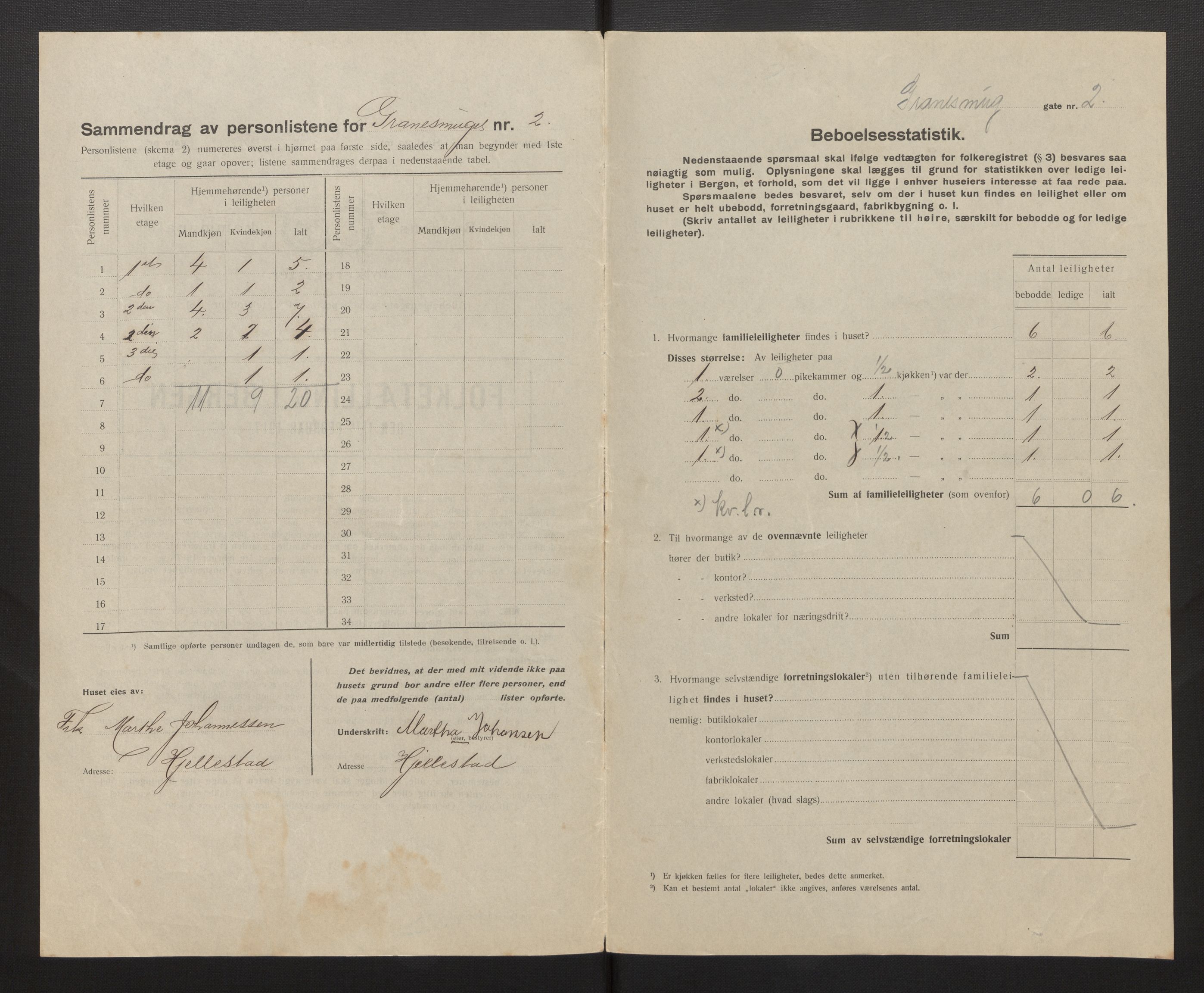 SAB, Municipal Census 1917 for Bergen, 1917, p. 10432