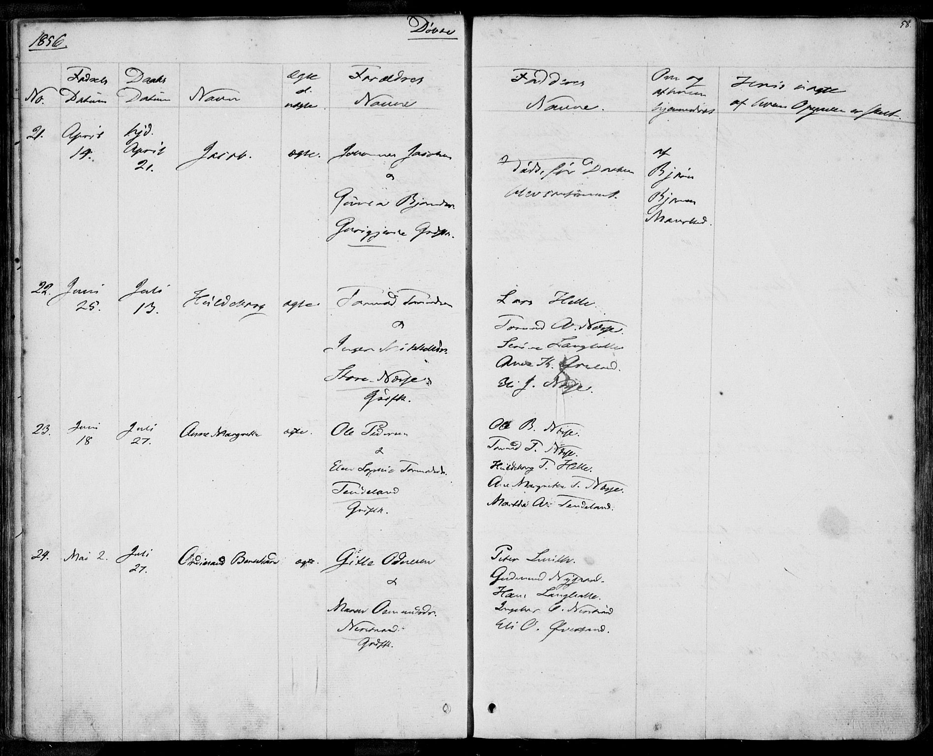 Nedstrand sokneprestkontor, AV/SAST-A-101841/01/IV: Parish register (official) no. A 8, 1839-1860, p. 58