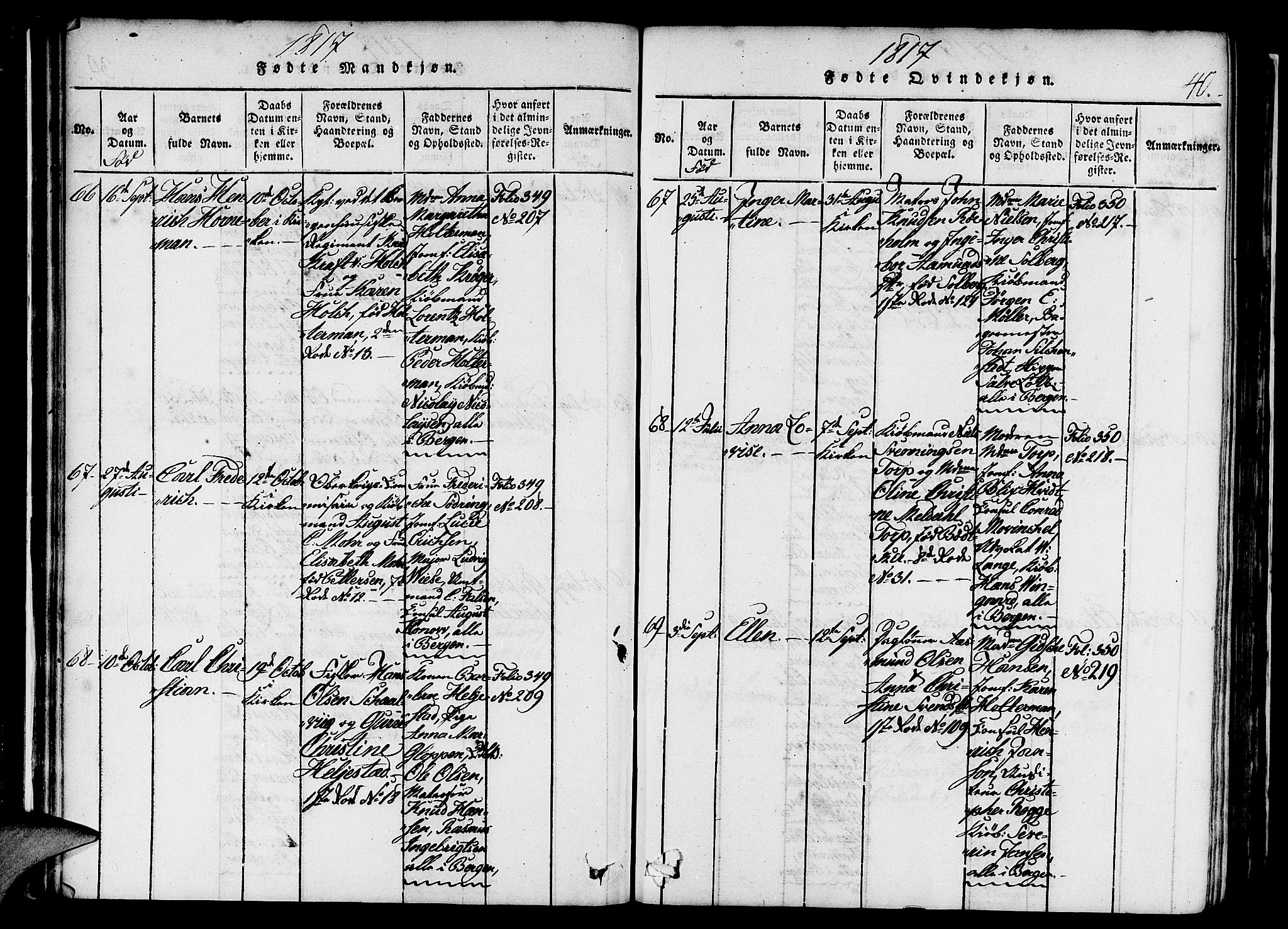 Nykirken Sokneprestembete, SAB/A-77101/H/Haa/L0011: Parish register (official) no. A 11, 1816-1821, p. 40