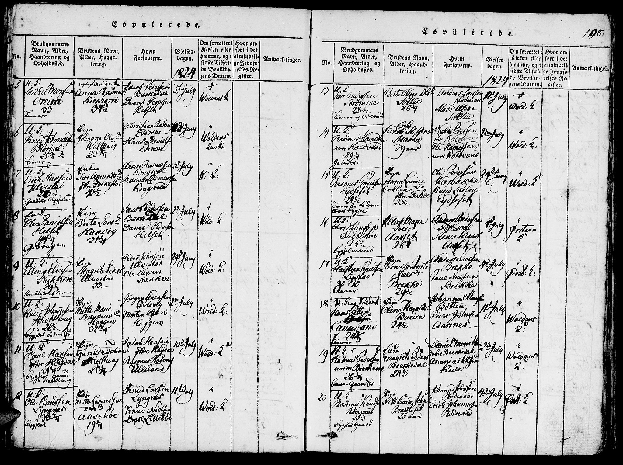 Ministerialprotokoller, klokkerbøker og fødselsregistre - Møre og Romsdal, AV/SAT-A-1454/511/L0138: Parish register (official) no. 511A05, 1817-1832, p. 198