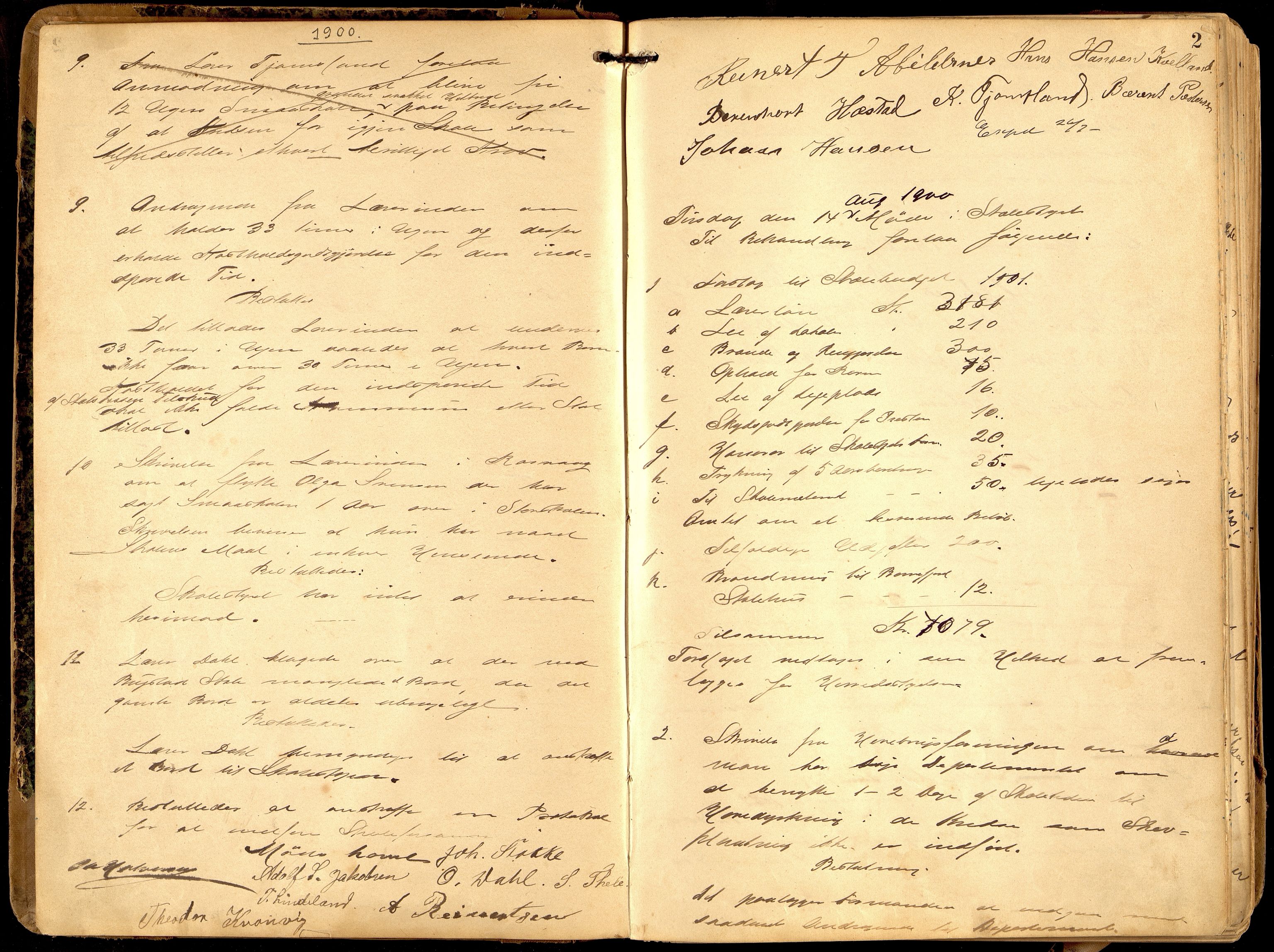Hidra kommune - Skolestyret, ARKSOR/1004HI510/A/L0002: Møtebok, 1900-1932, p. 1b-2a