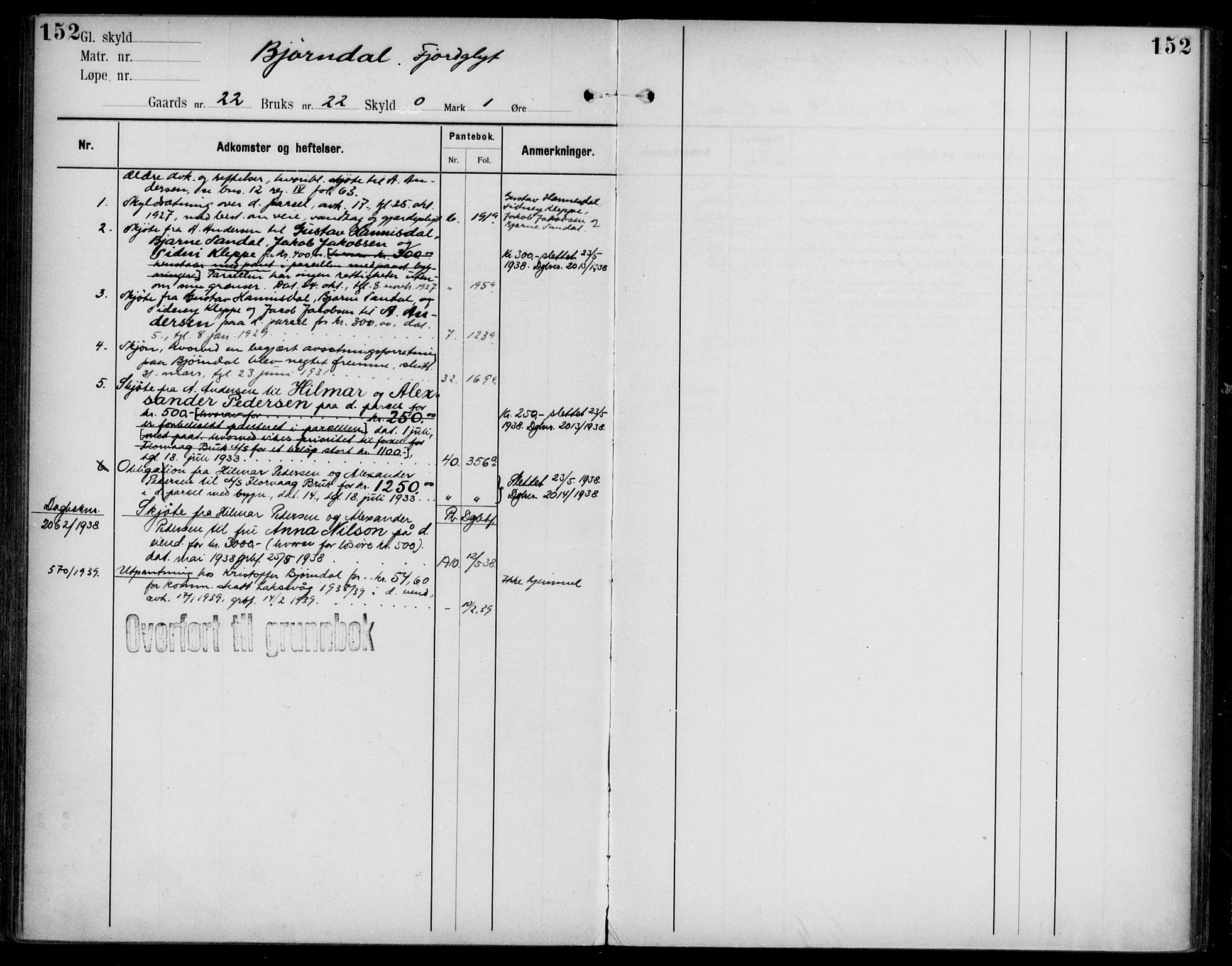 Midhordland sorenskriveri, AV/SAB-A-3001/1/G/Ga/Gab/L0108: Mortgage register no. II.A.b.108, p. 152