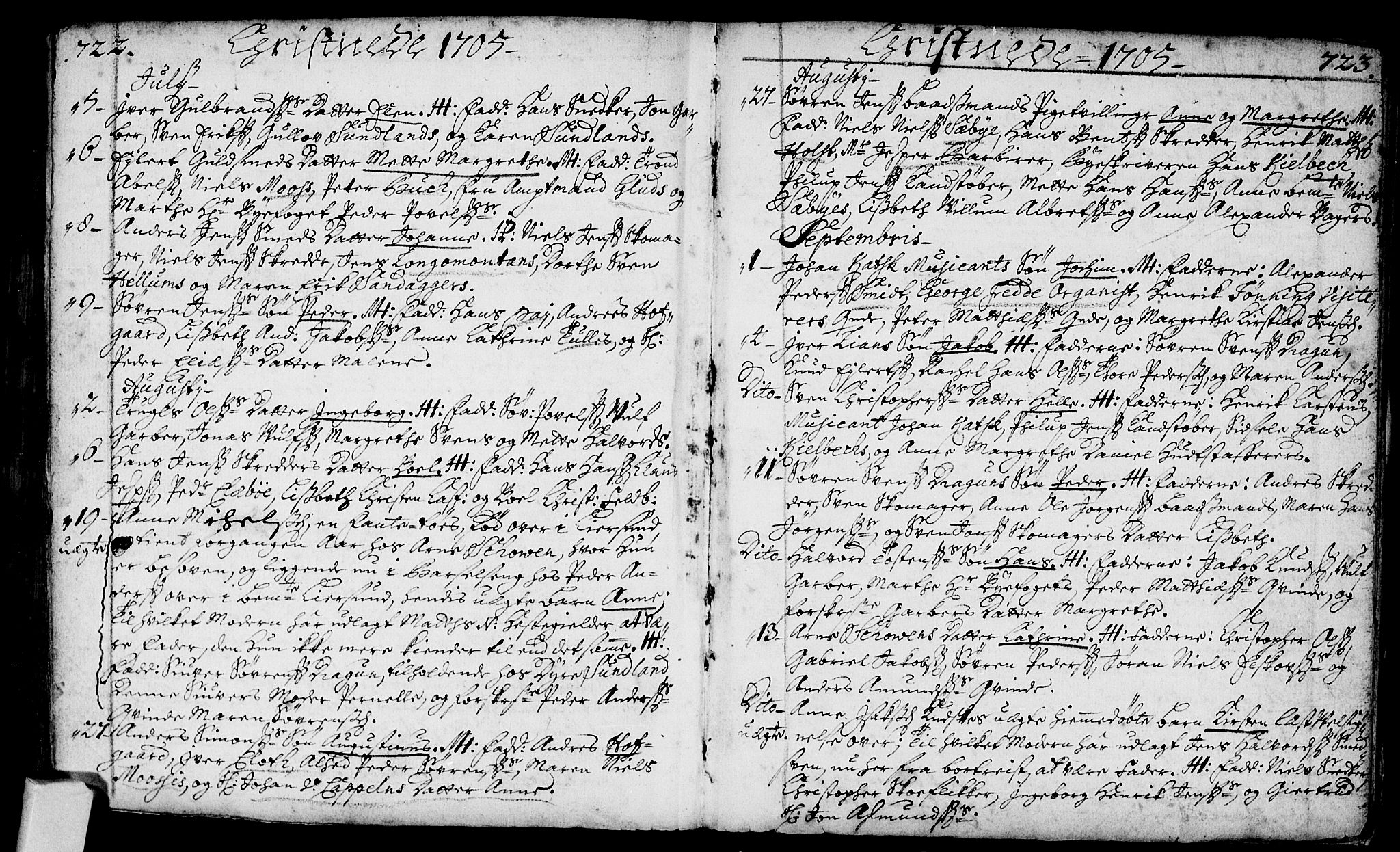 Bragernes kirkebøker, AV/SAKO-A-6/F/Fa/L0002: Parish register (official) no. I 2, 1680-1705, p. 722-723