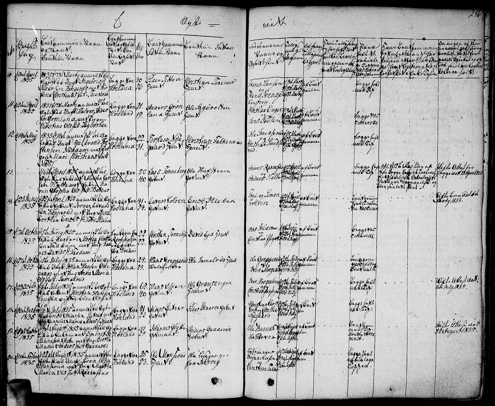 Høland prestekontor Kirkebøker, AV/SAO-A-10346a/F/Fa/L0008: Parish register (official) no. I 8, 1827-1845, p. 256