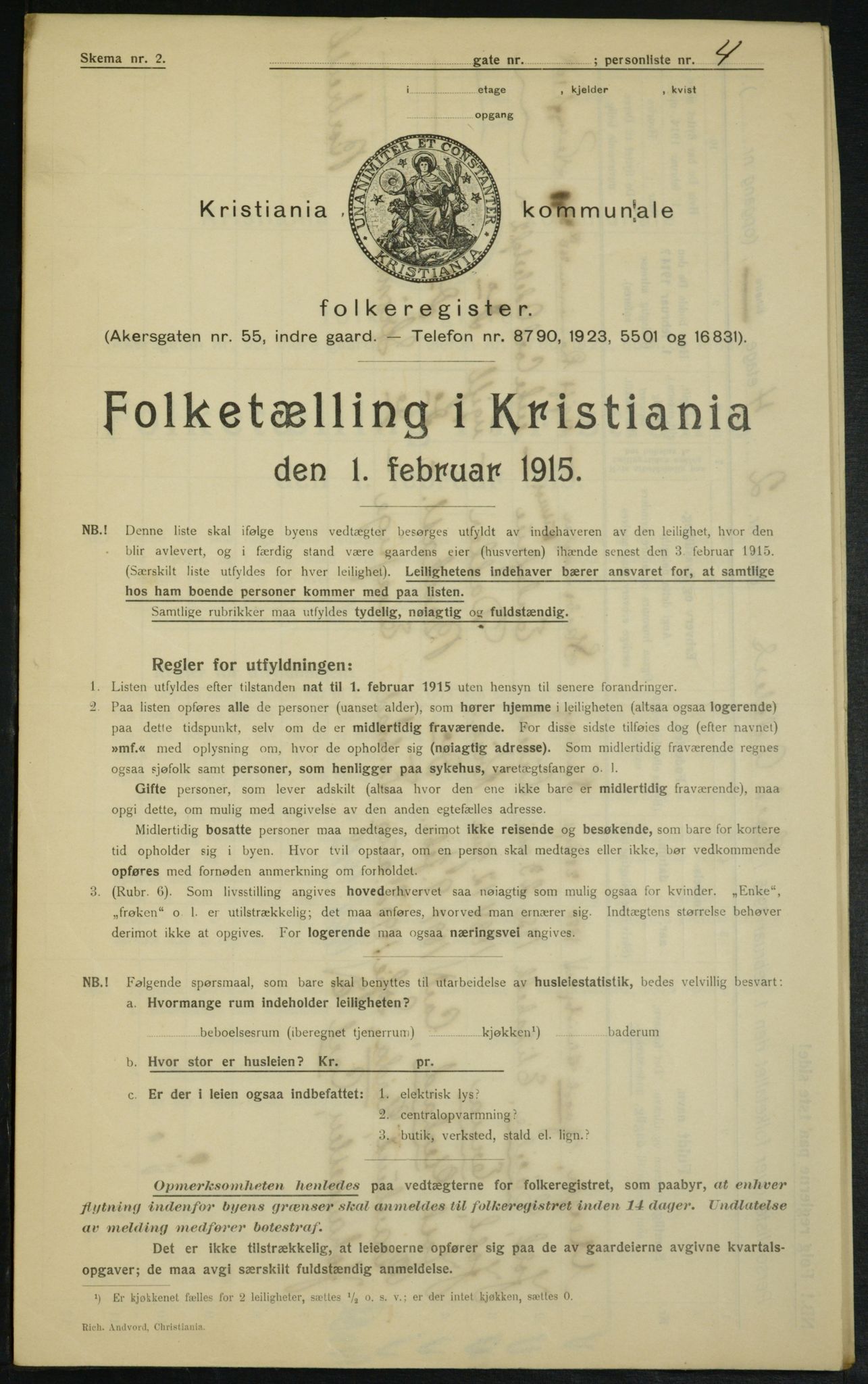 OBA, Municipal Census 1915 for Kristiania, 1915, p. 13624