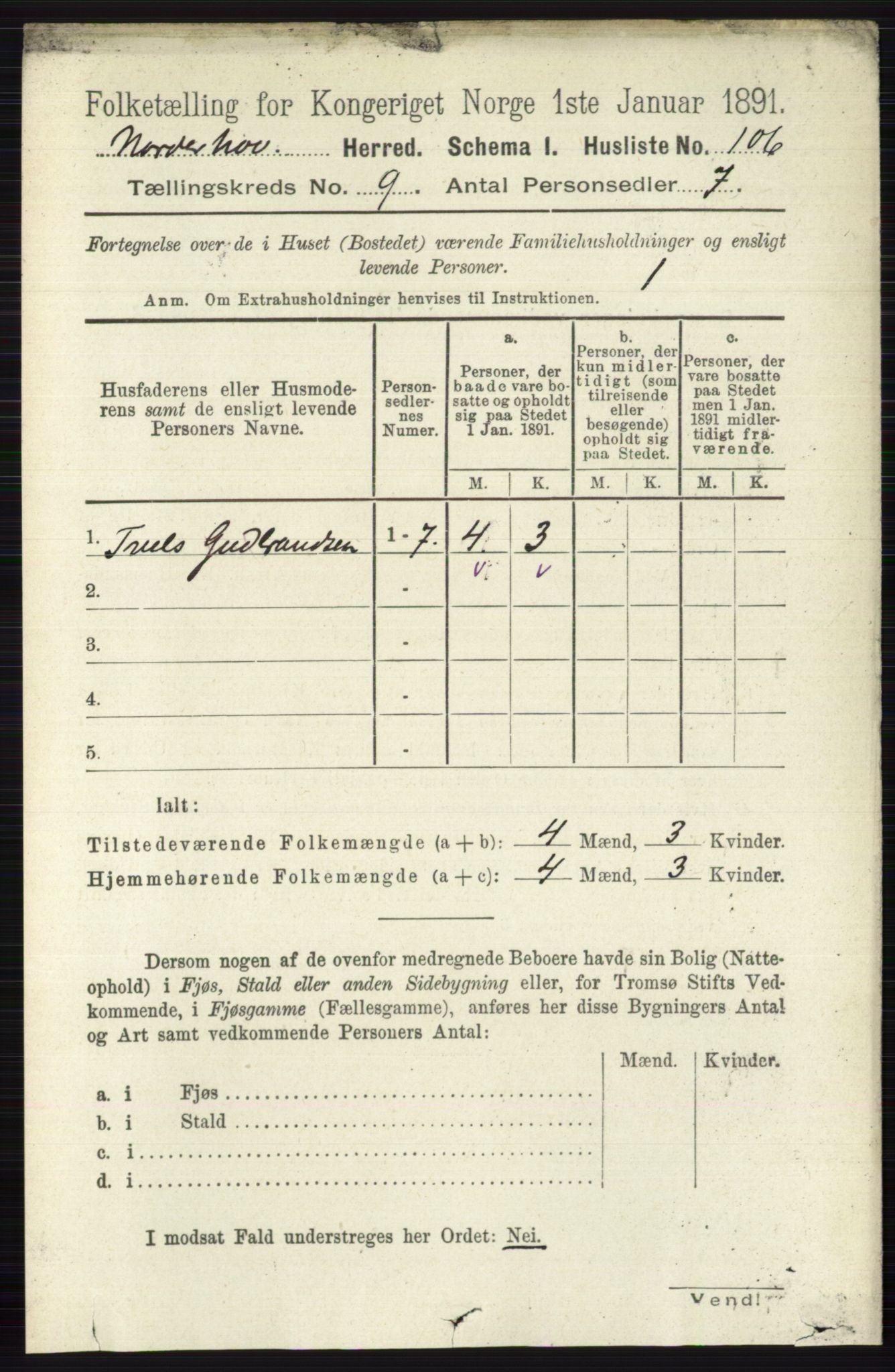 RA, 1891 census for 0613 Norderhov, 1891, p. 6591