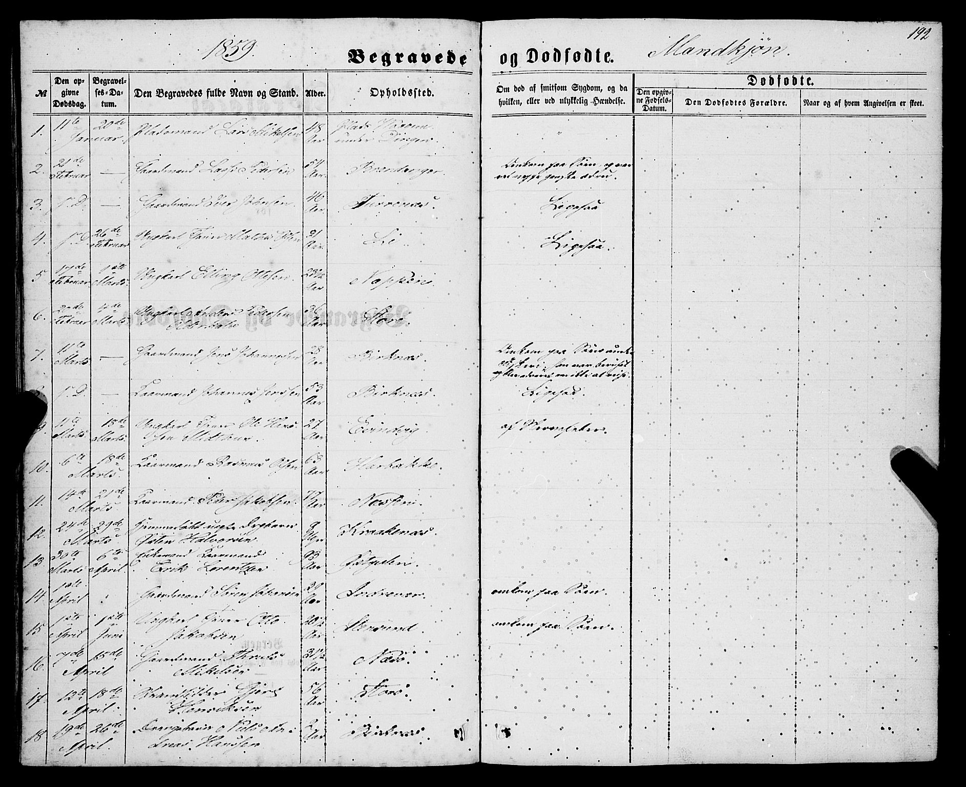 Gulen sokneprestembete, AV/SAB-A-80201/H/Haa/Haaa/L0022: Parish register (official) no. A 22, 1859-1869, p. 192