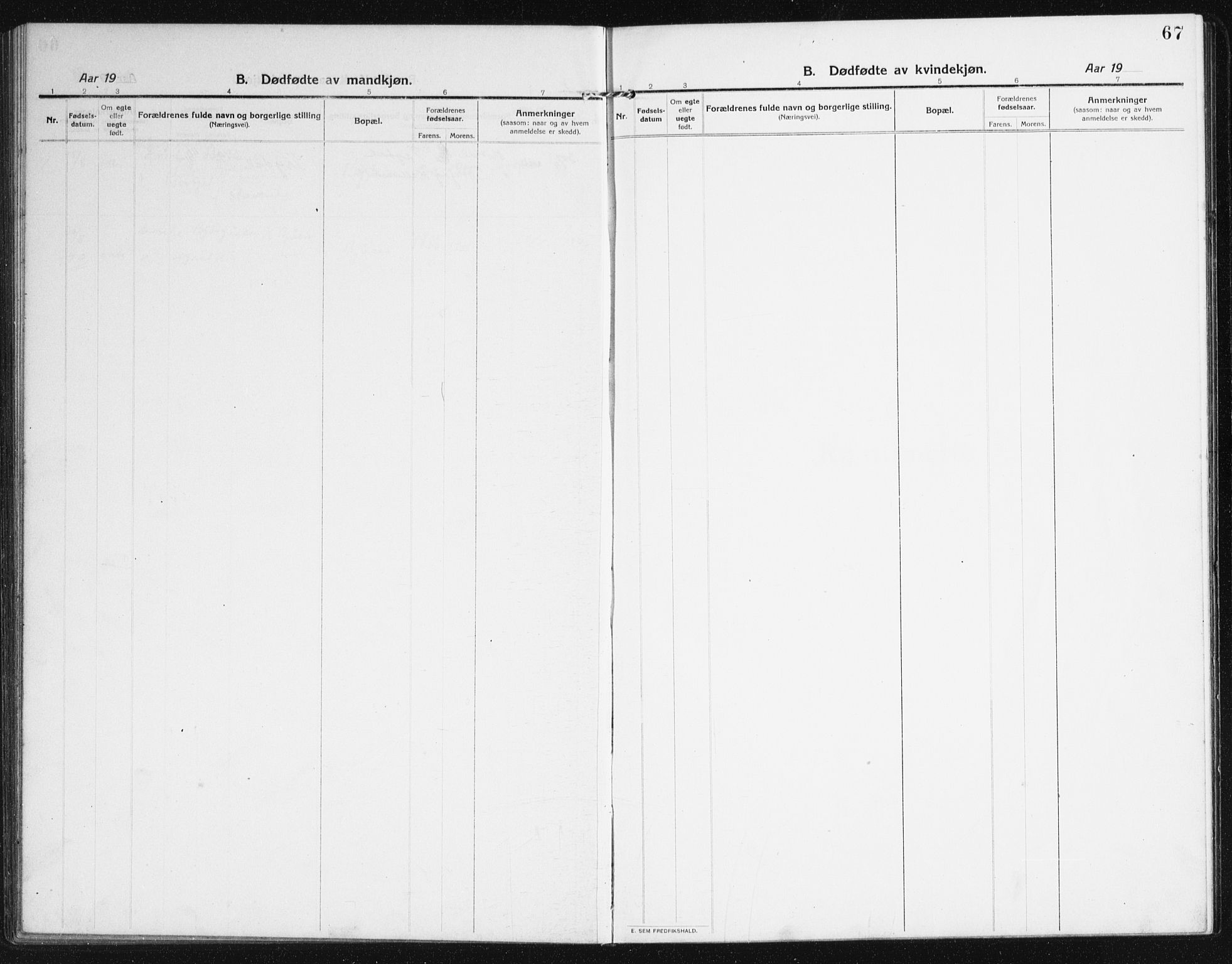 Valle sokneprestkontor, SAK/1111-0044/F/Fb/Fba/L0004: Parish register (copy) no. B 4, 1917-1944, p. 67