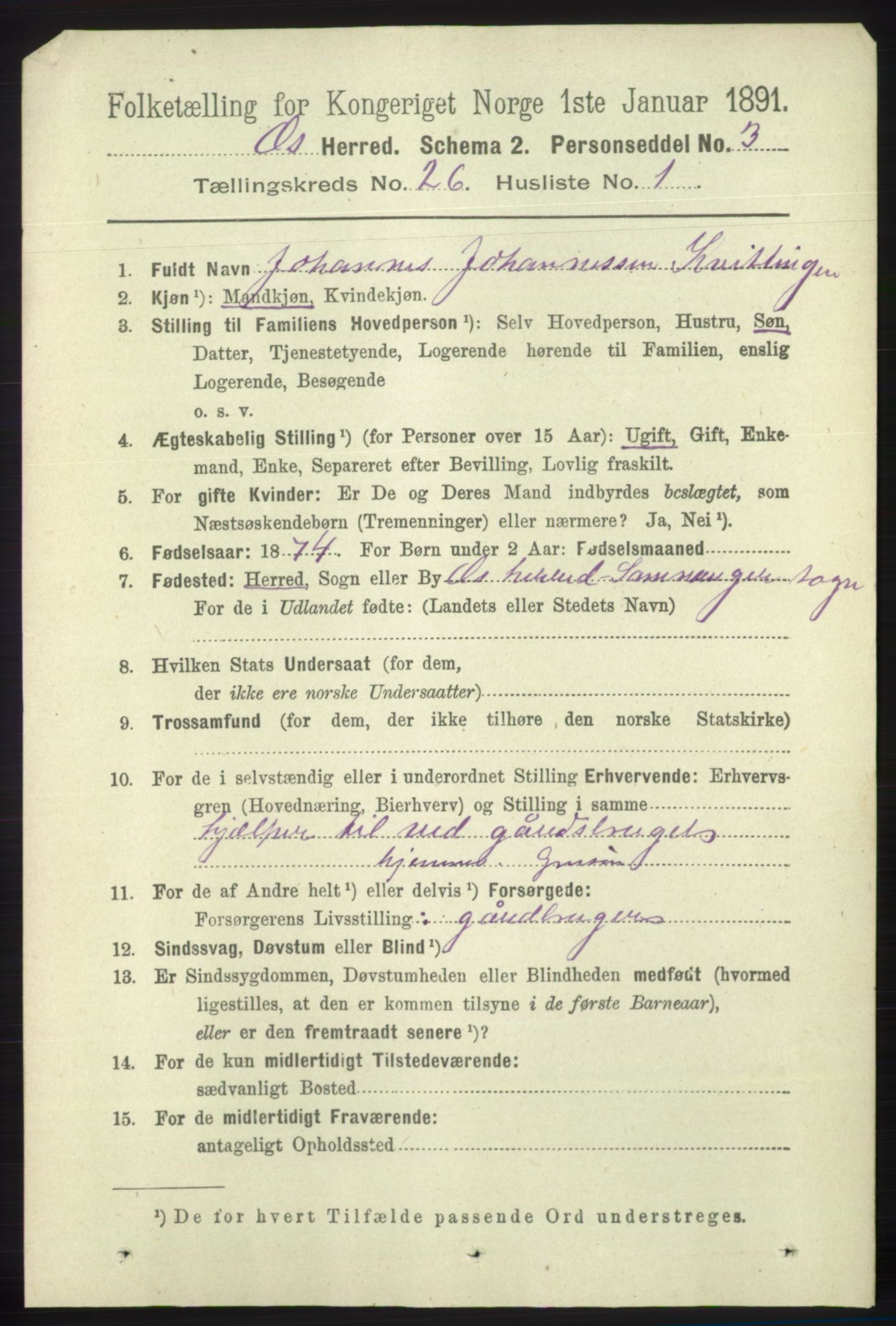 RA, 1891 census for 1243 Os, 1891, p. 5480