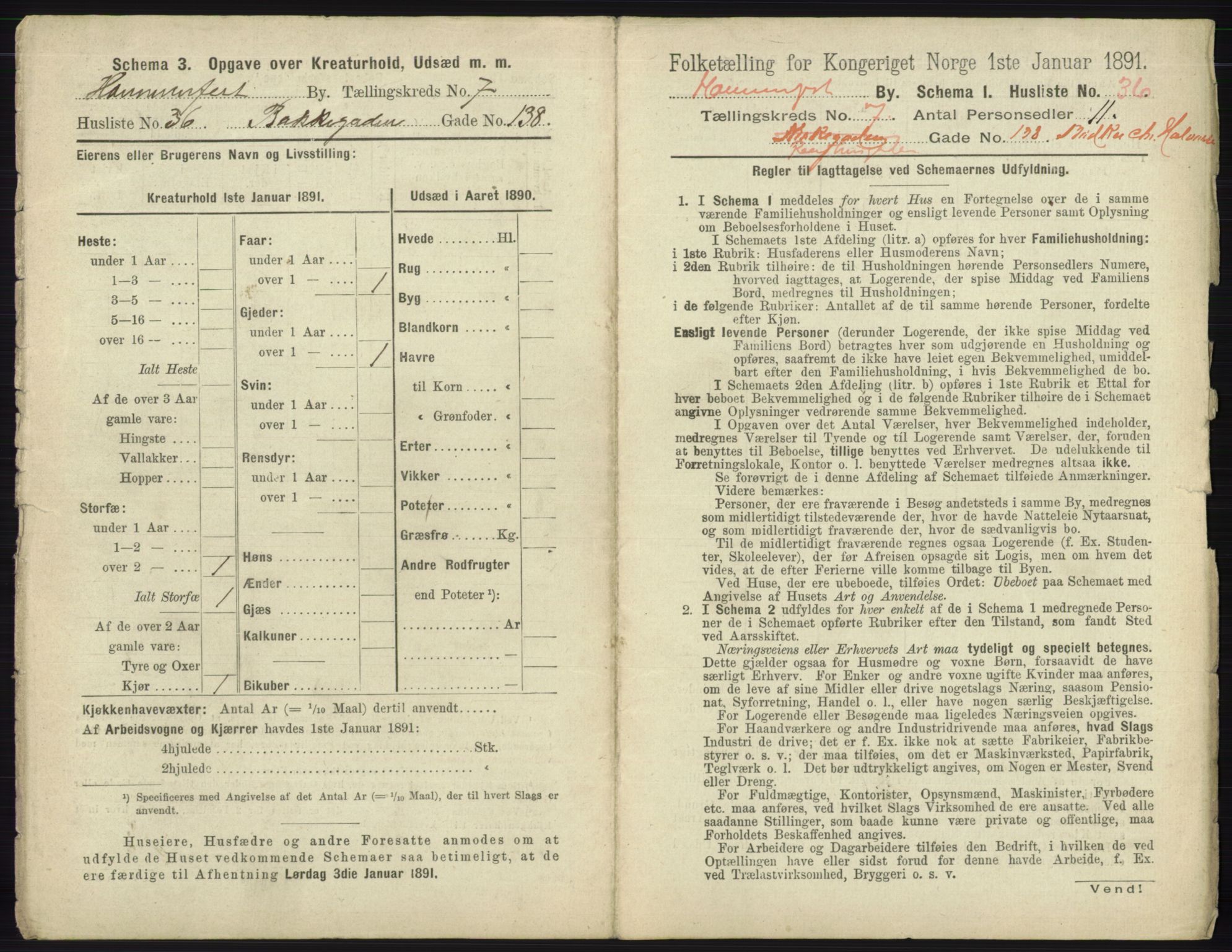 RA, 1891 census for 2001 Hammerfest, 1891, p. 2280