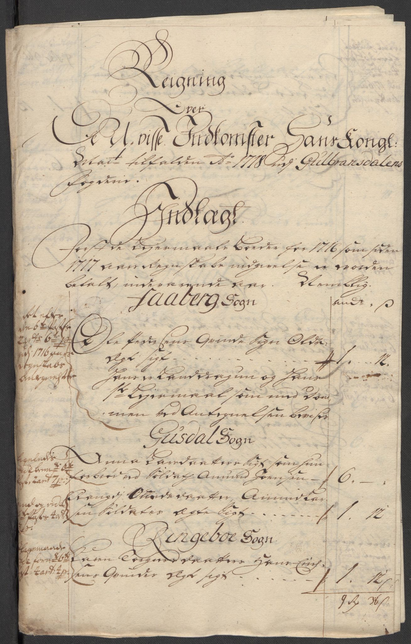 Rentekammeret inntil 1814, Reviderte regnskaper, Fogderegnskap, RA/EA-4092/R17/L1188: Fogderegnskap Gudbrandsdal, 1718, p. 82