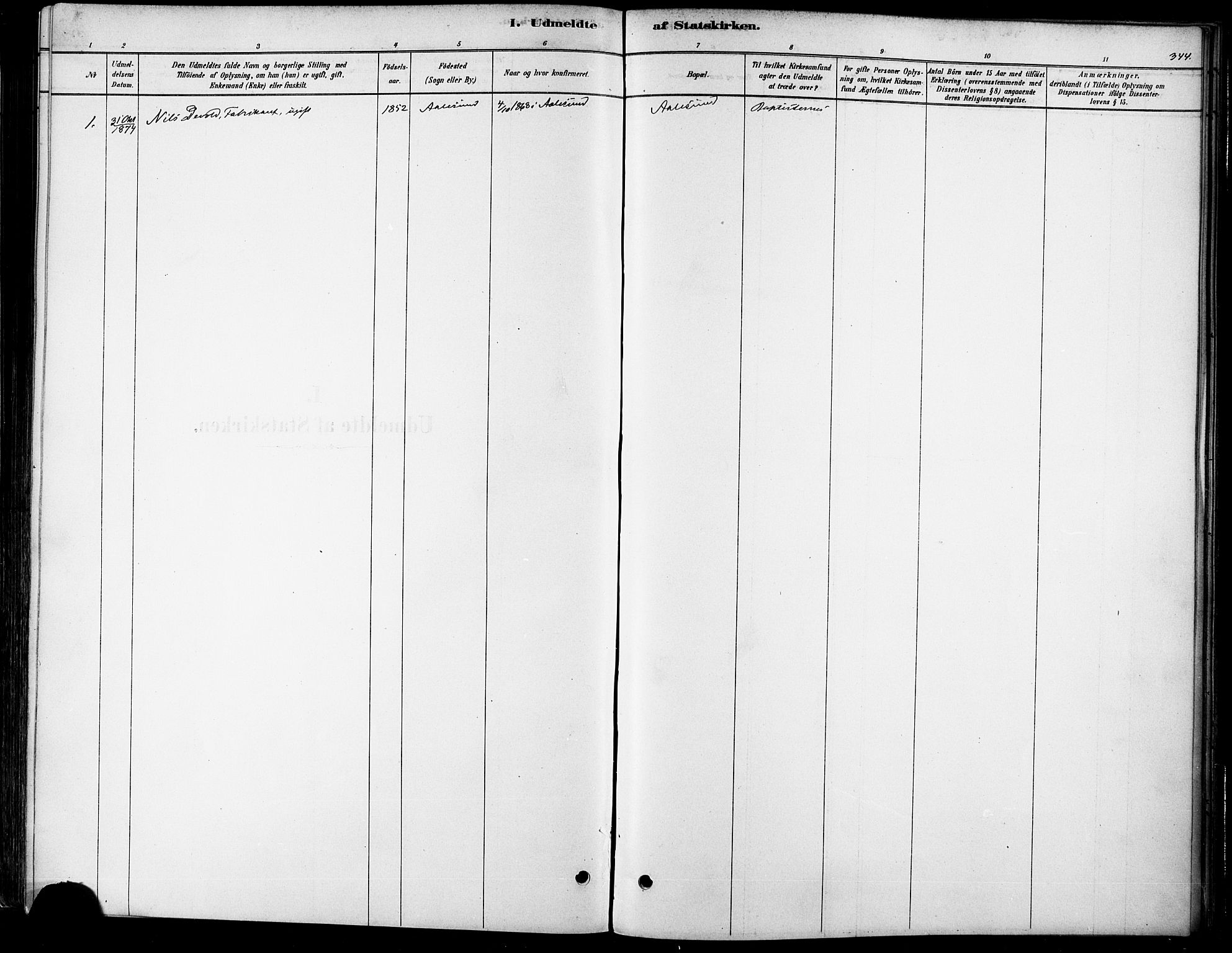 Ministerialprotokoller, klokkerbøker og fødselsregistre - Møre og Romsdal, SAT/A-1454/529/L0454: Parish register (official) no. 529A04, 1878-1885, p. 344