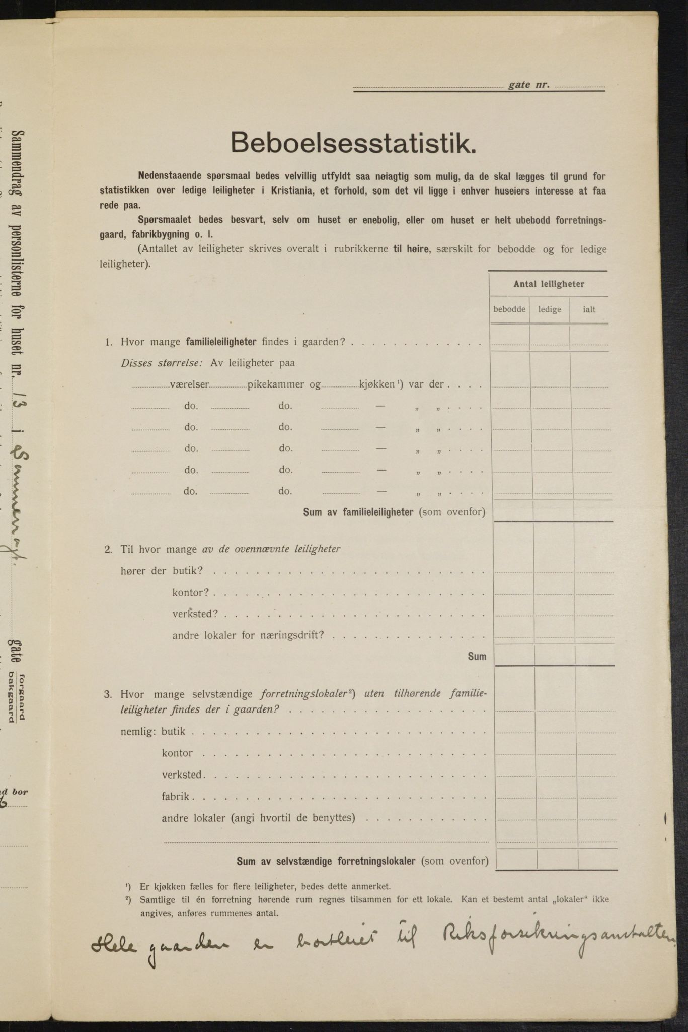 OBA, Municipal Census 1915 for Kristiania, 1915, p. 99578