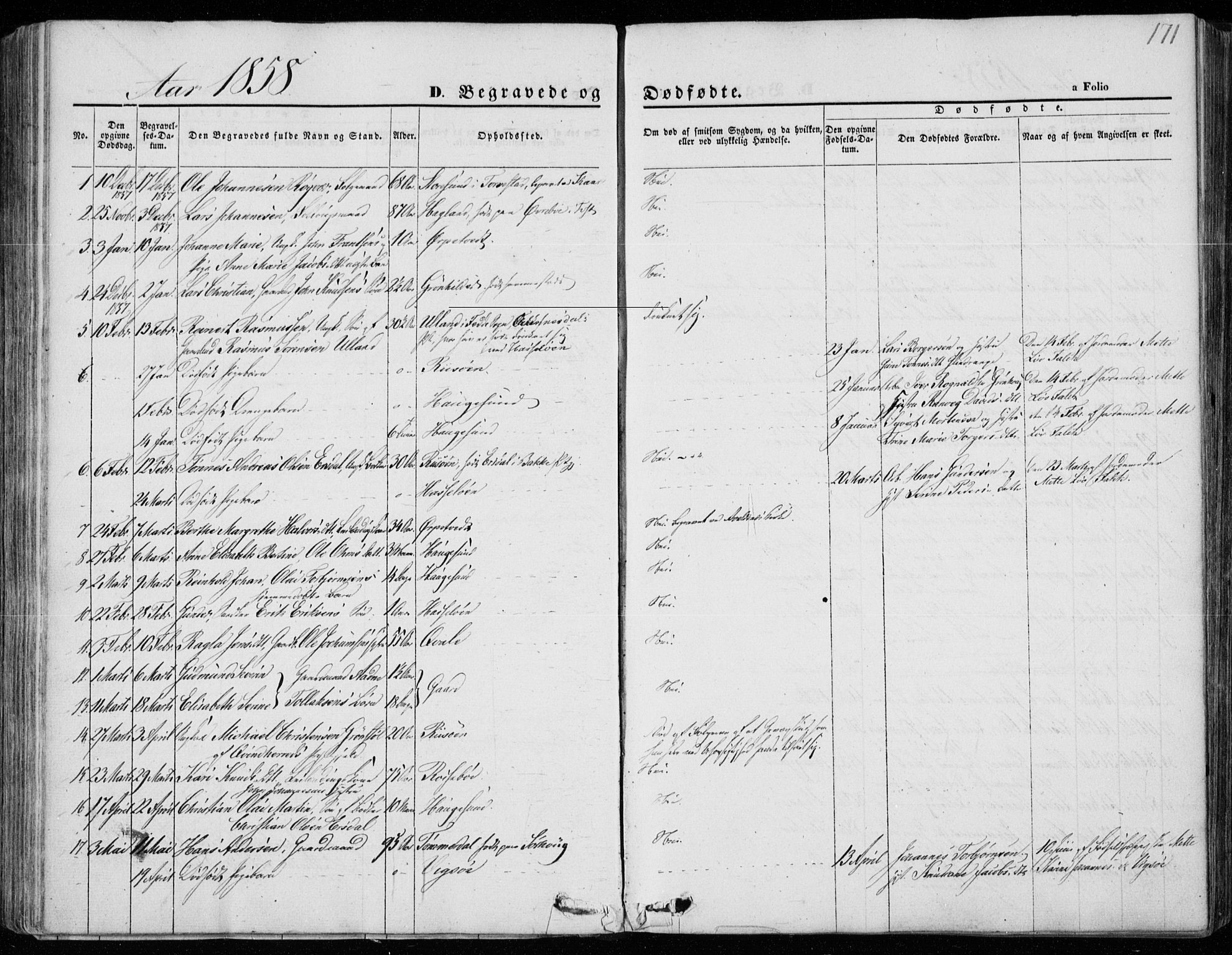 Torvastad sokneprestkontor, AV/SAST-A -101857/H/Ha/Haa/L0011: Parish register (official) no. A 11, 1857-1866, p. 171