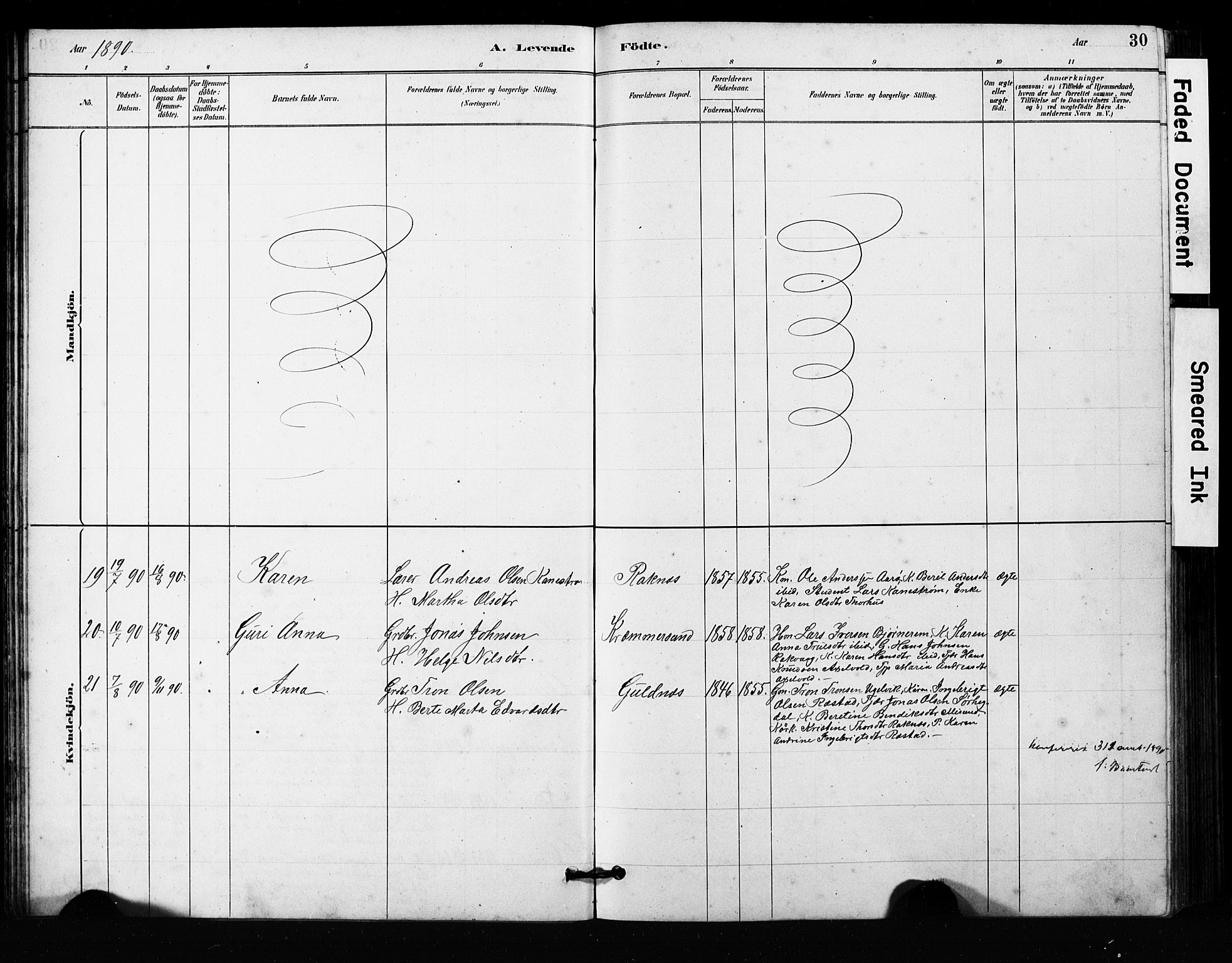 Ministerialprotokoller, klokkerbøker og fødselsregistre - Møre og Romsdal, AV/SAT-A-1454/563/L0737: Parish register (copy) no. 563C01, 1878-1916, p. 30