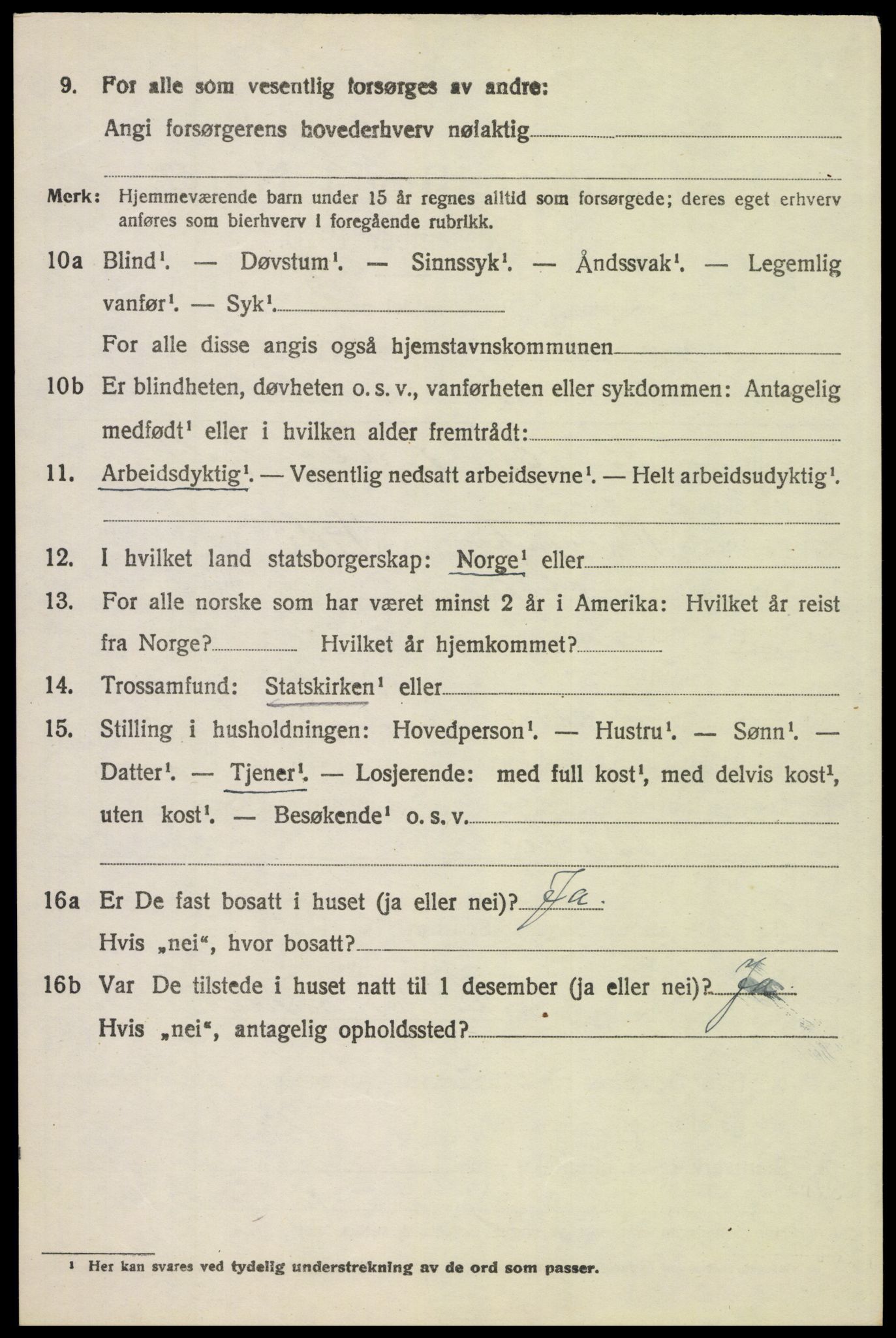 SAH, 1920 census for Tynset, 1920, p. 6177