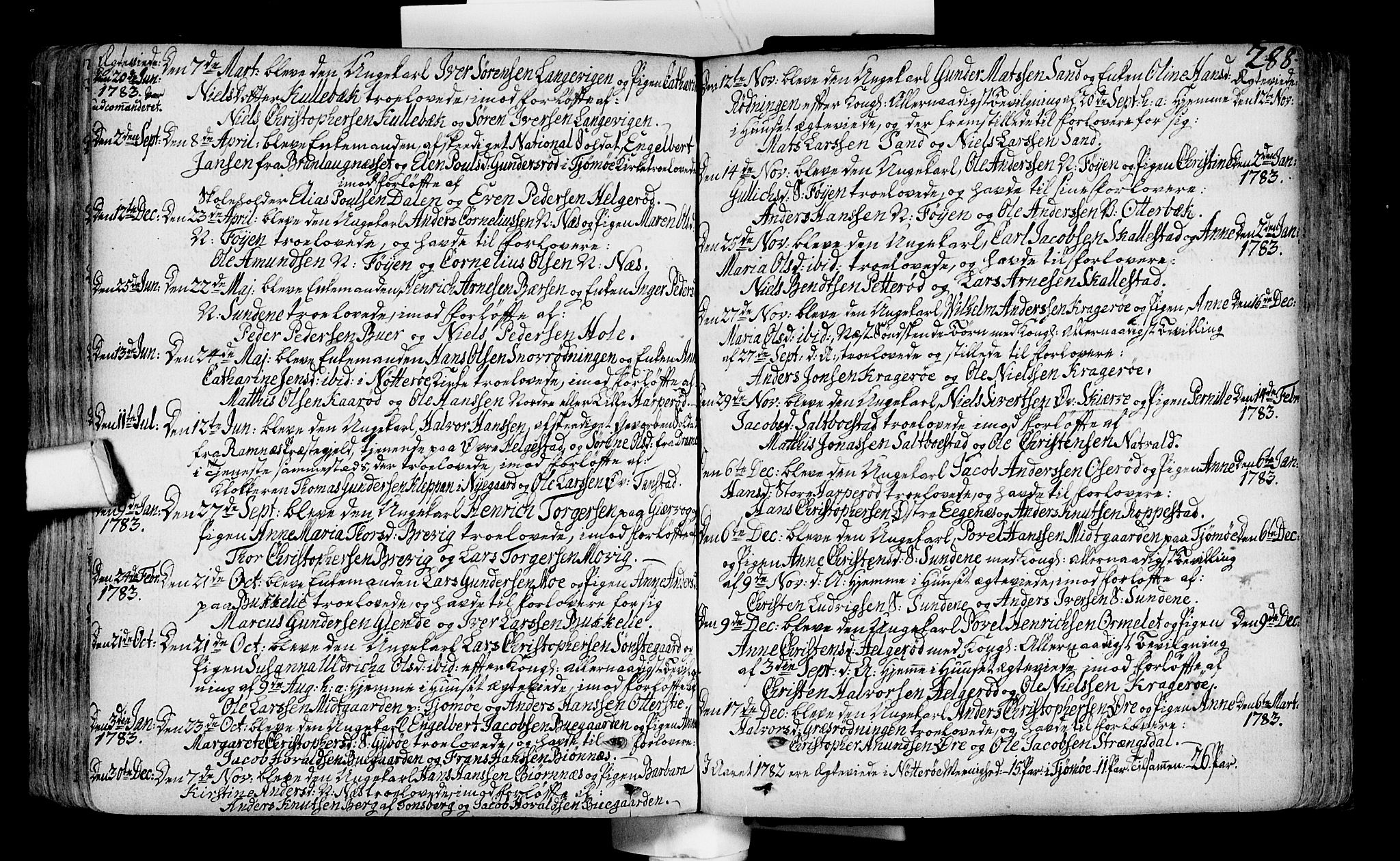 Nøtterøy kirkebøker, AV/SAKO-A-354/F/Fa/L0002: Parish register (official) no. I 2, 1738-1790, p. 288