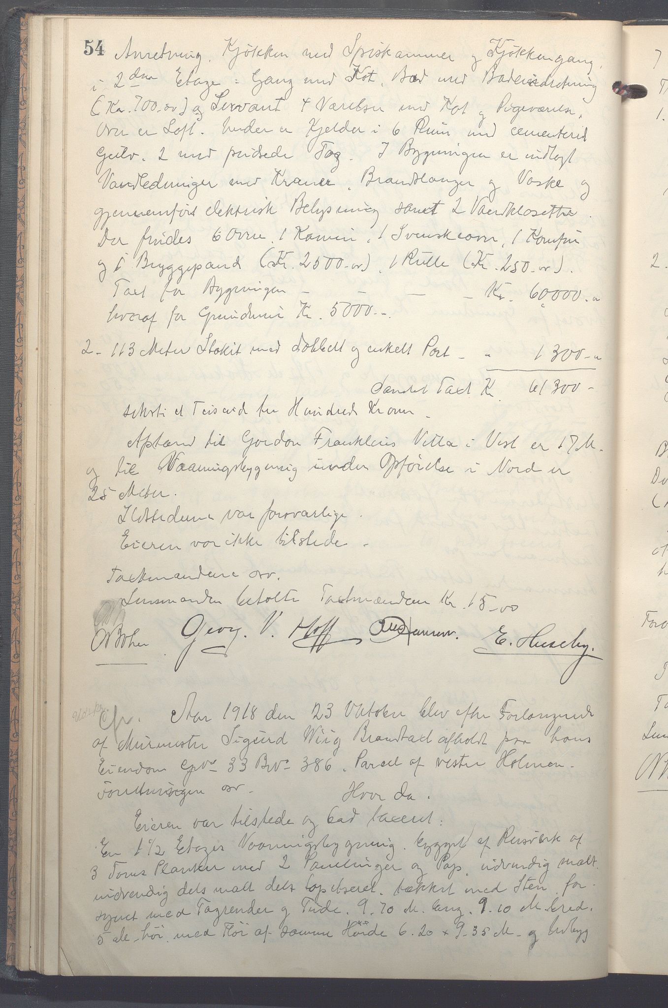 Lensmennene i Aker, OBA/A-10133/F/Fa/L0019: Branntakstprotokoll, 1918-1919, p. 54