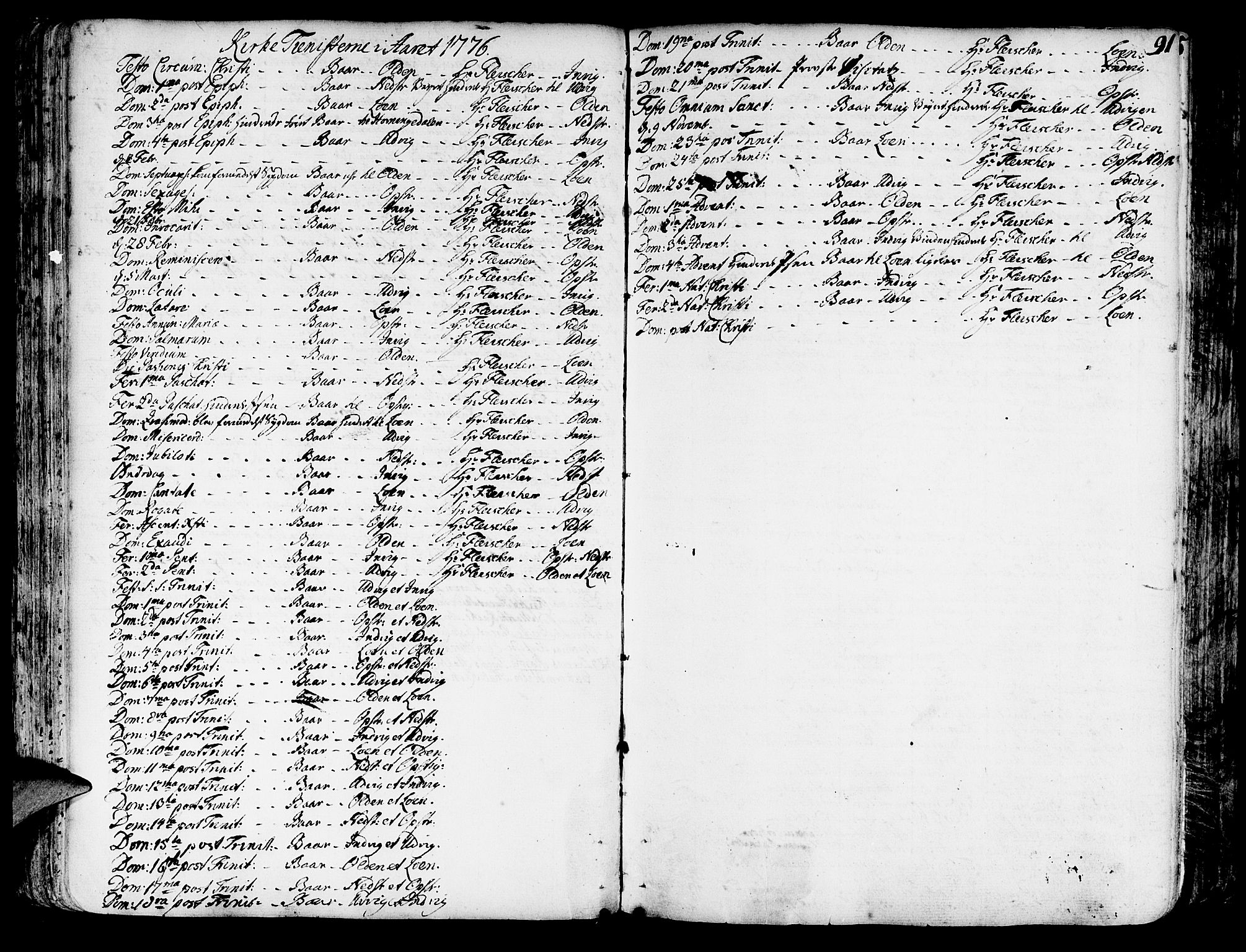 Innvik sokneprestembete, SAB/A-80501: Parish register (official) no. A 1, 1750-1816, p. 91
