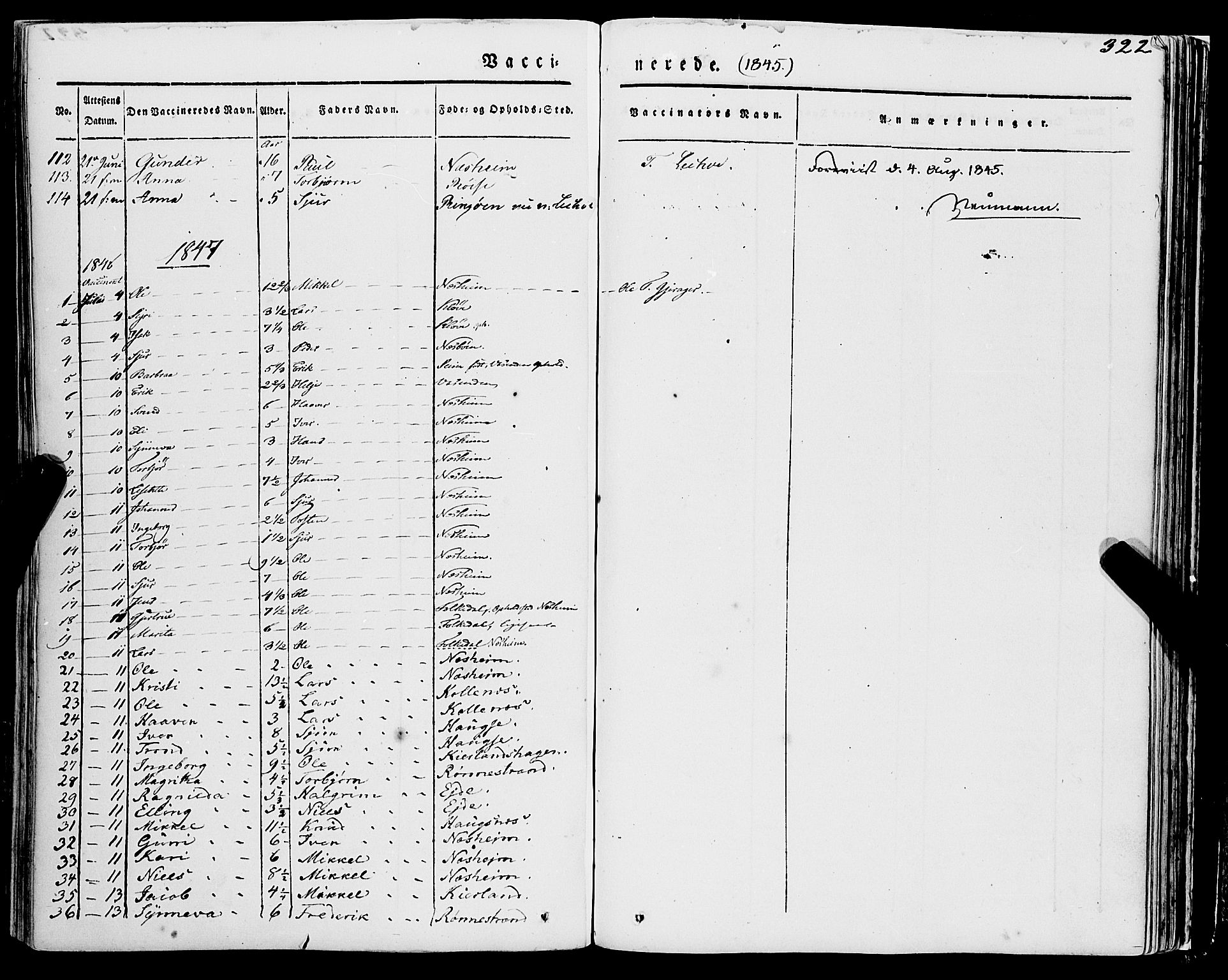 Ulvik sokneprestembete, AV/SAB-A-78801/H/Haa: Parish register (official) no. A 12, 1839-1853, p. 322