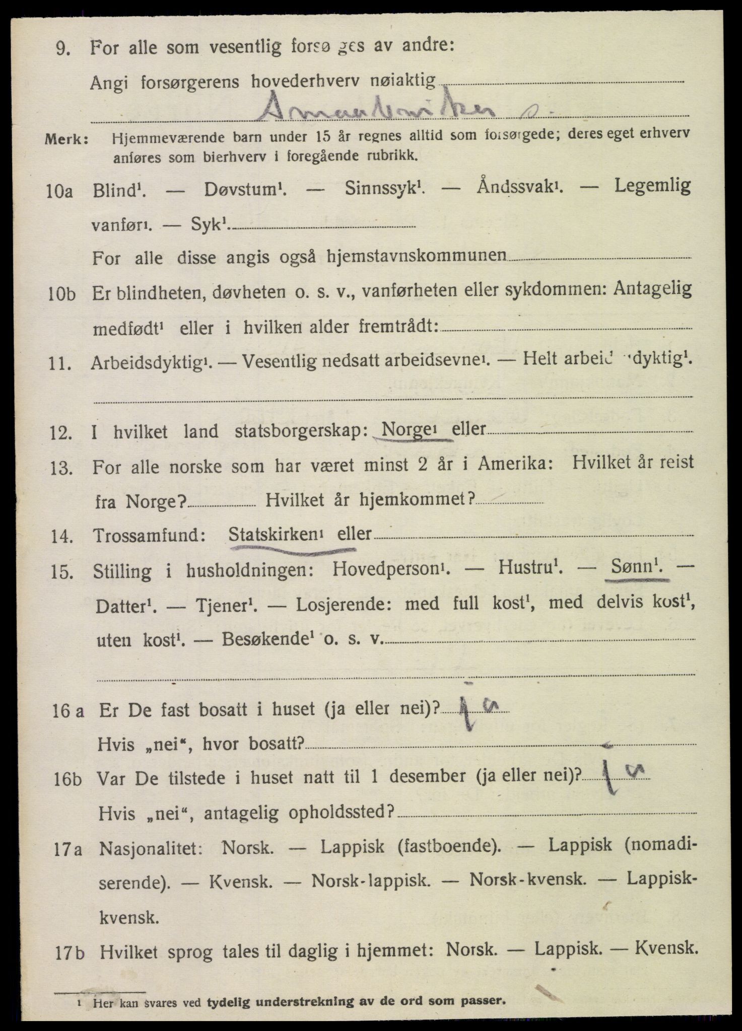 SAT, 1920 census for Sparbu, 1920, p. 6816