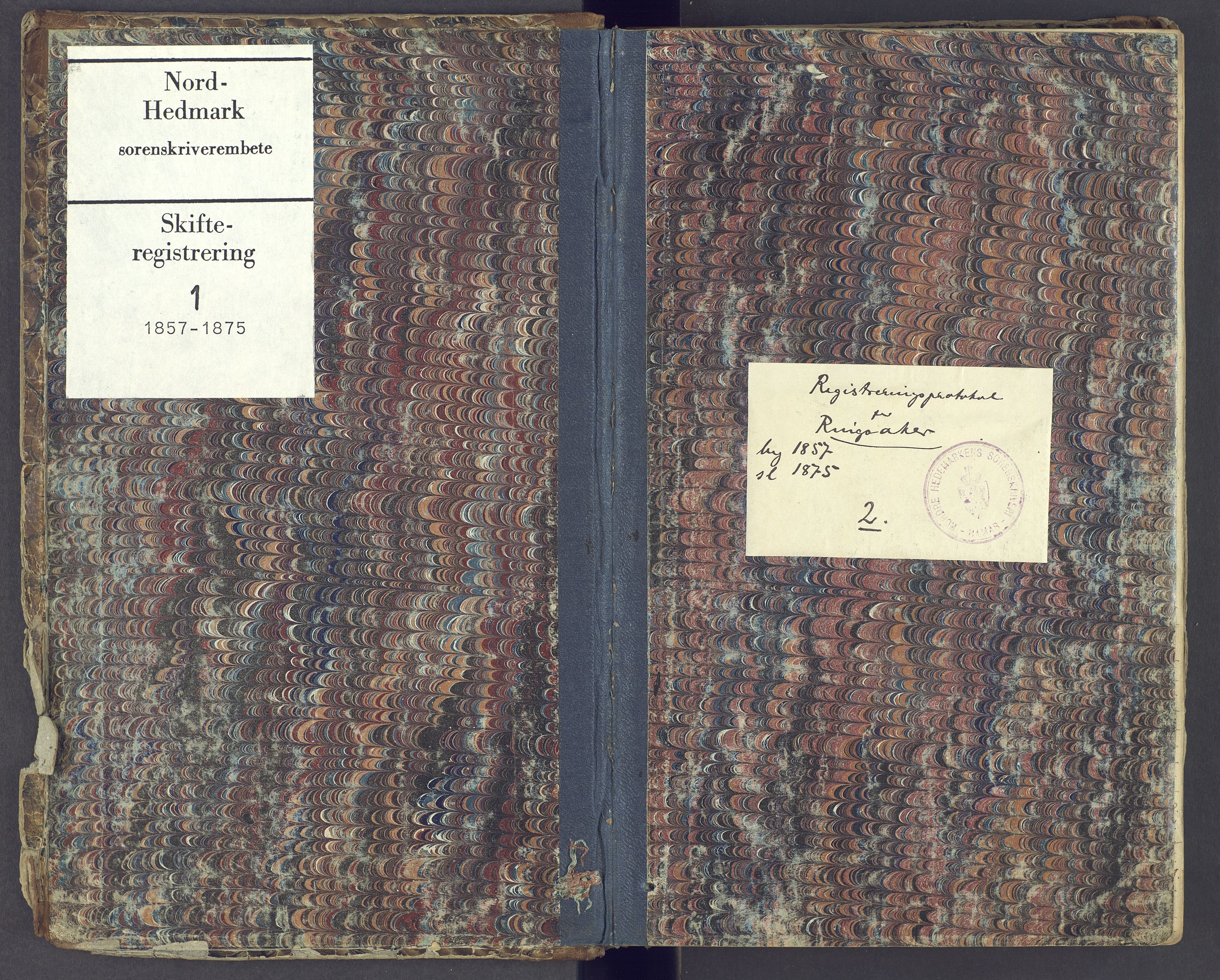 Nord-Hedmark sorenskriveri, AV/SAH-TING-012/J/Jb/L0001: Skifteregistreringsprotokoll - Ringsaker, 1857-1875