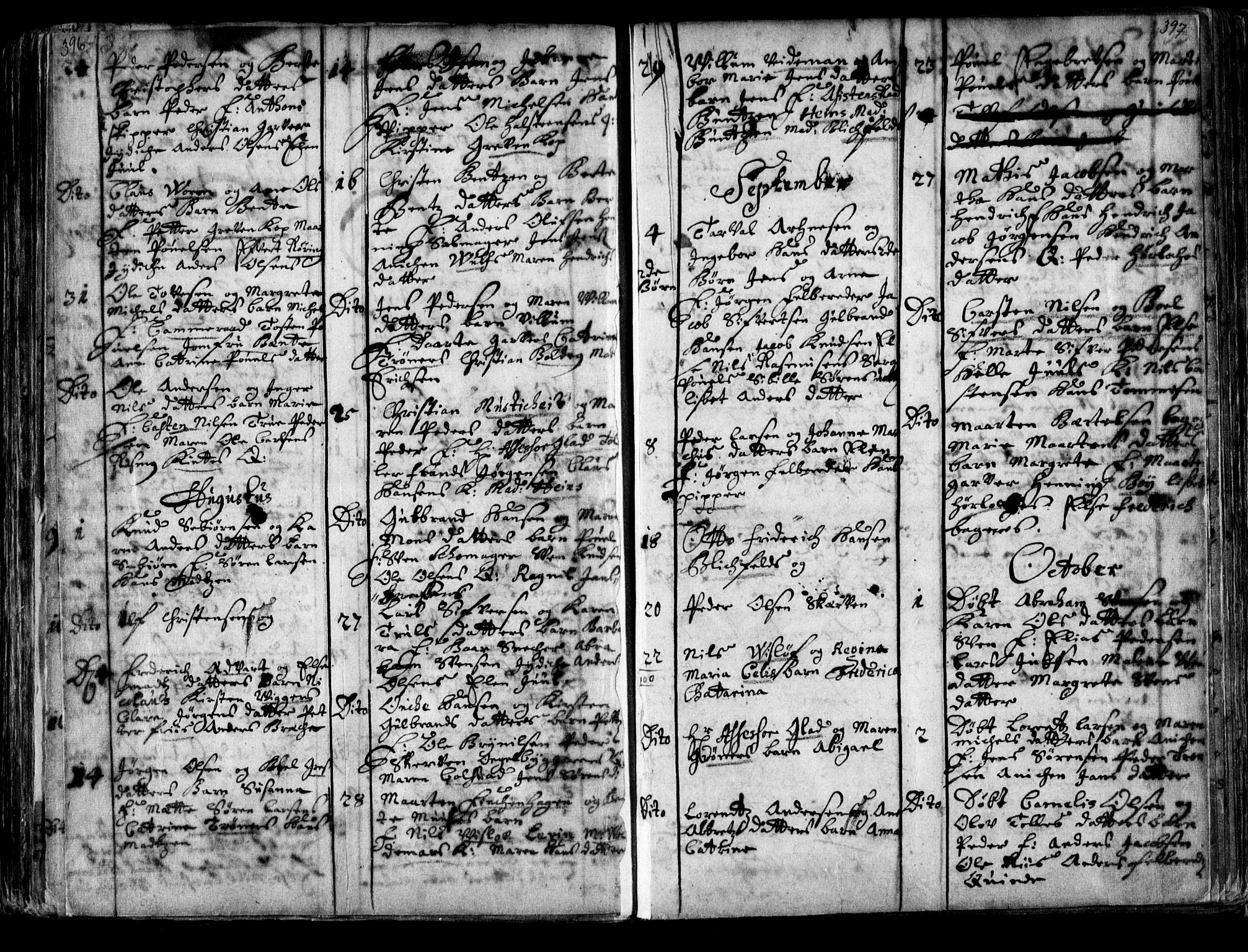Oslo domkirke Kirkebøker, AV/SAO-A-10752/F/Fa/L0001: Parish register (official) no. 1, 1648-1704, p. 396-397