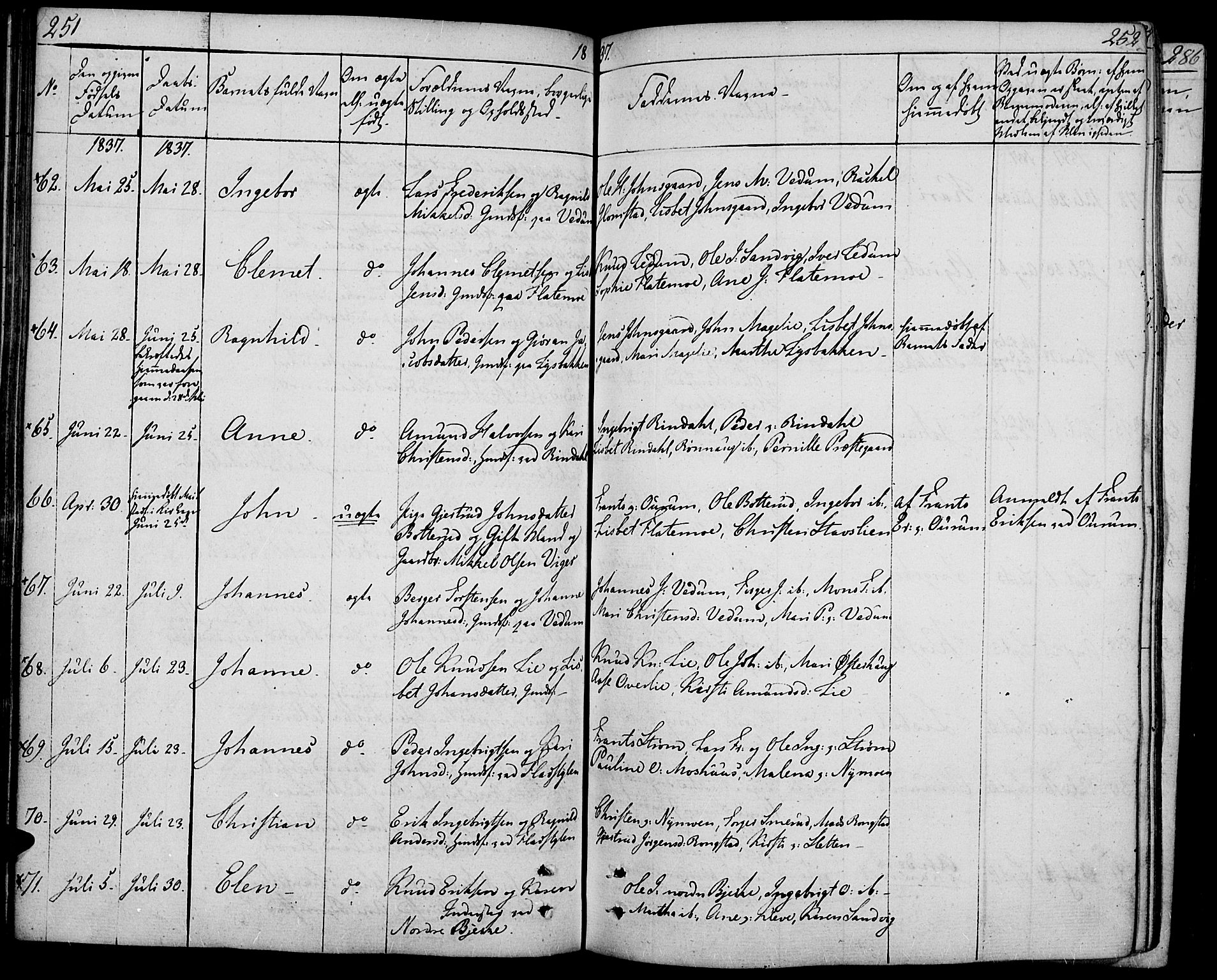 Øyer prestekontor, AV/SAH-PREST-084/H/Ha/Haa/L0004: Parish register (official) no. 4, 1824-1841, p. 251-252