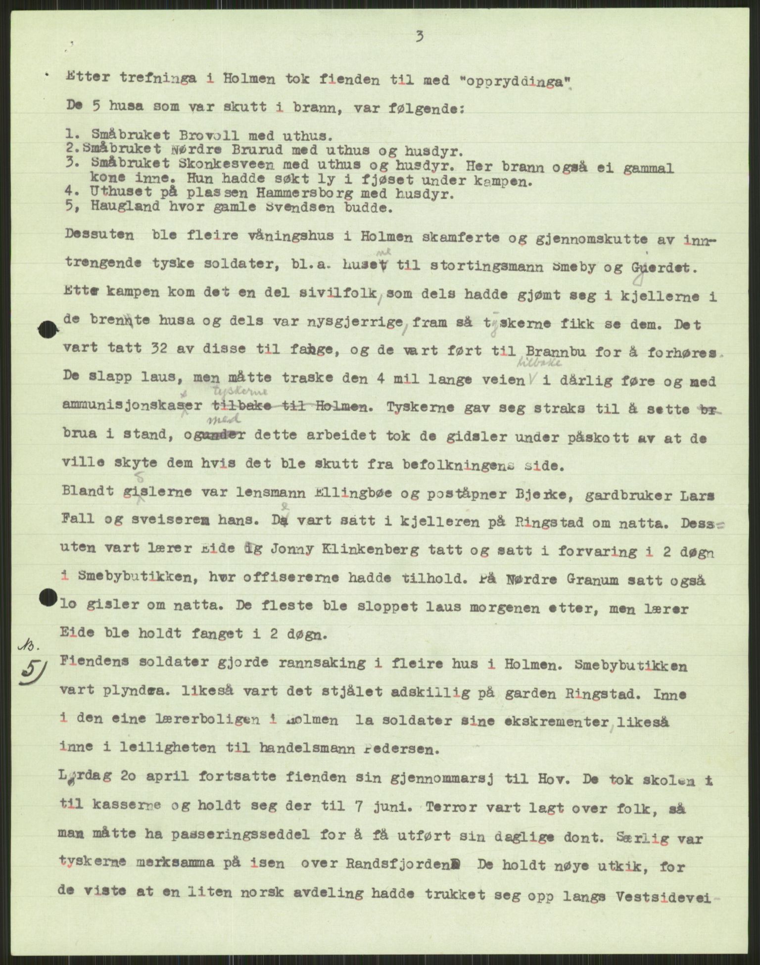 Forsvaret, Forsvarets krigshistoriske avdeling, AV/RA-RAFA-2017/Y/Ya/L0014: II-C-11-31 - Fylkesmenn.  Rapporter om krigsbegivenhetene 1940., 1940, p. 203