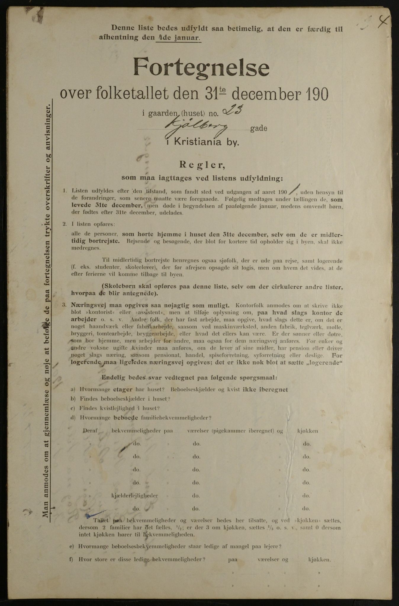 OBA, Municipal Census 1901 for Kristiania, 1901, p. 8009
