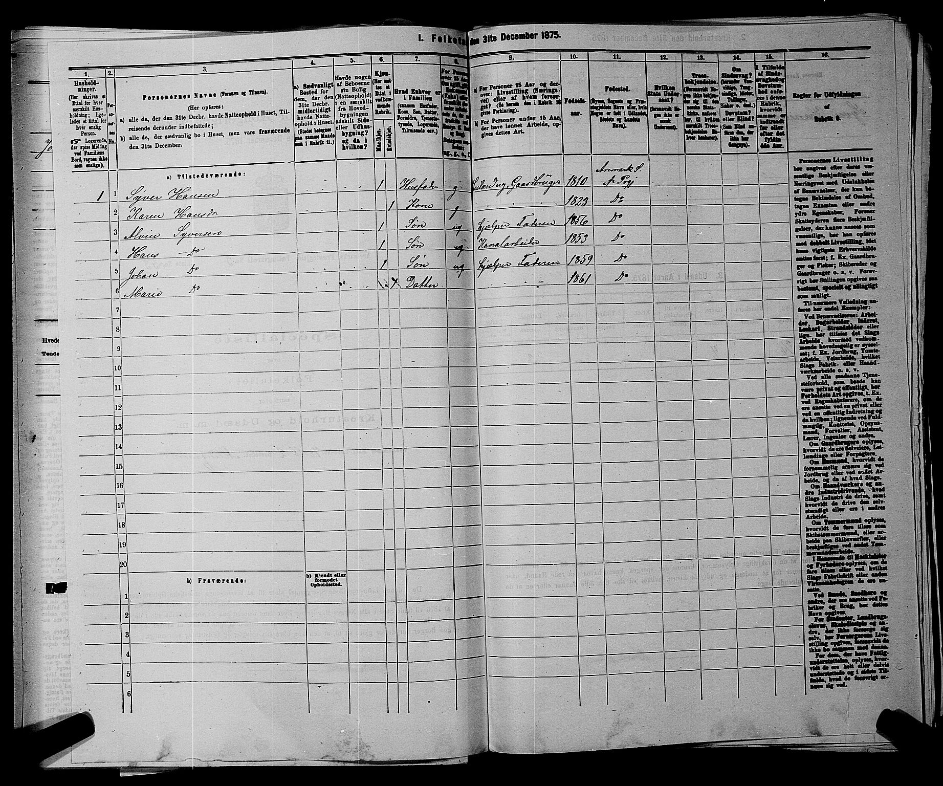 RA, 1875 census for 0118P Aremark, 1875, p. 466