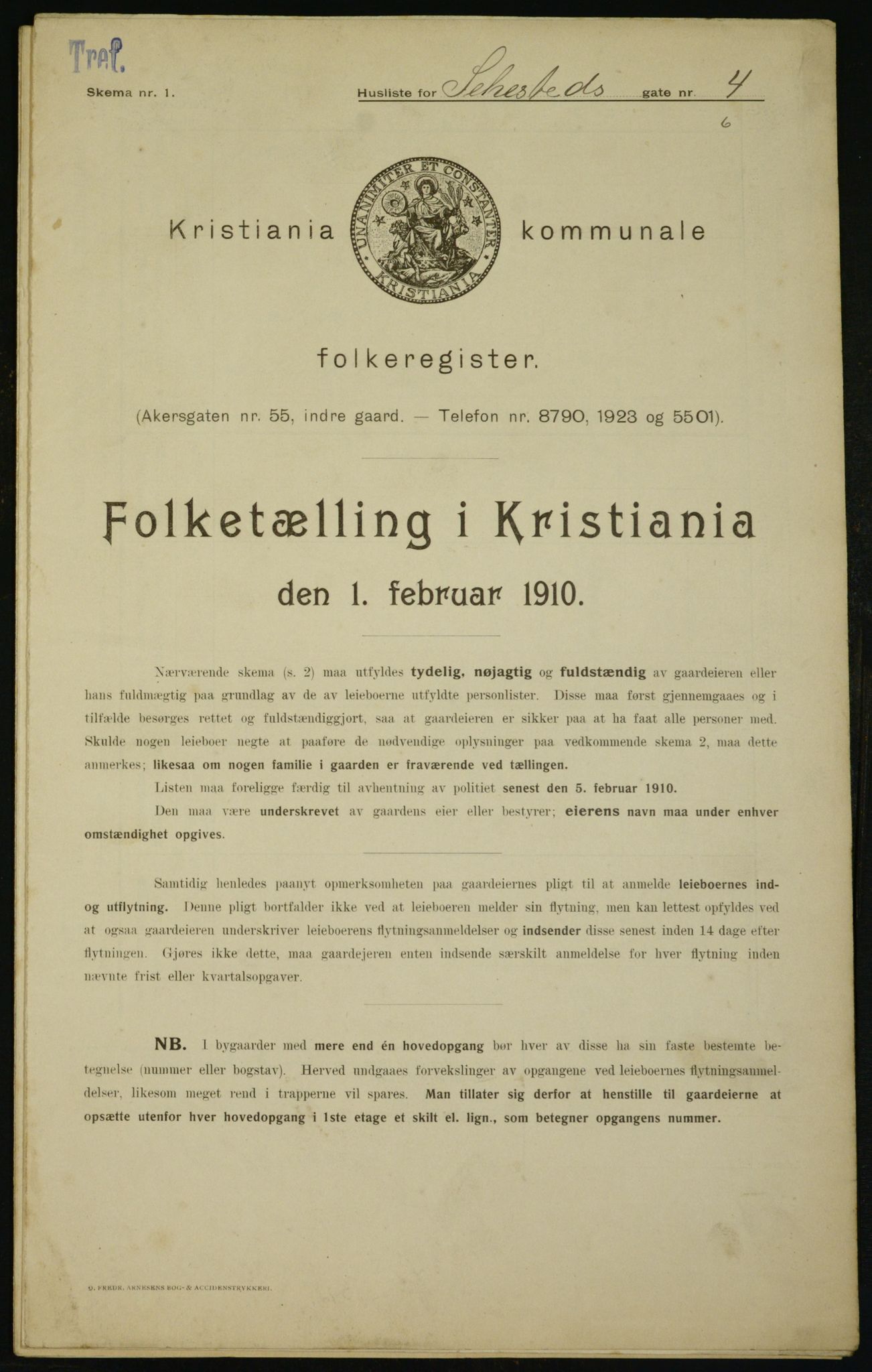 OBA, Municipal Census 1910 for Kristiania, 1910, p. 89561