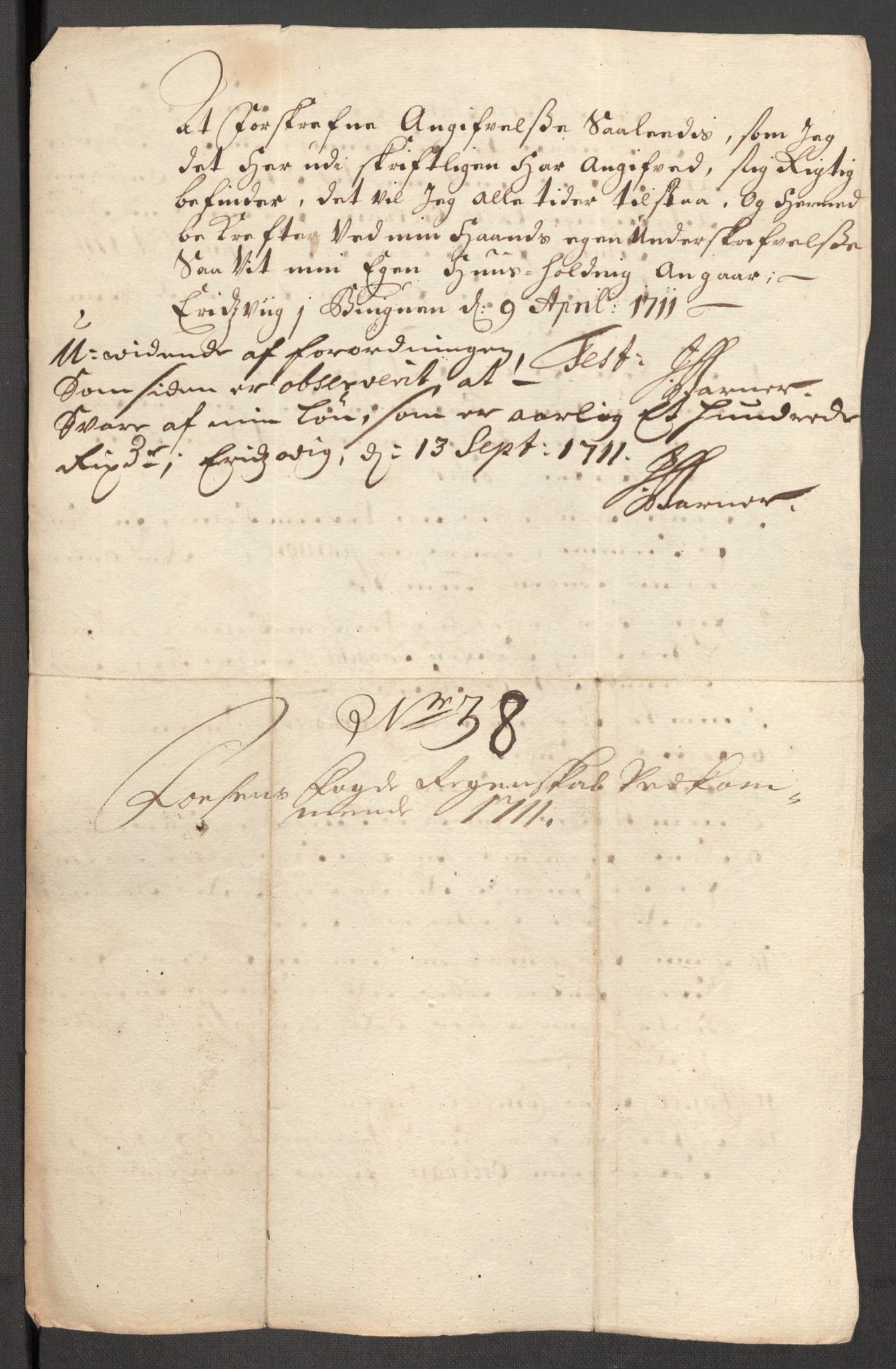 Rentekammeret inntil 1814, Reviderte regnskaper, Fogderegnskap, AV/RA-EA-4092/R57/L3860: Fogderegnskap Fosen, 1711, p. 394