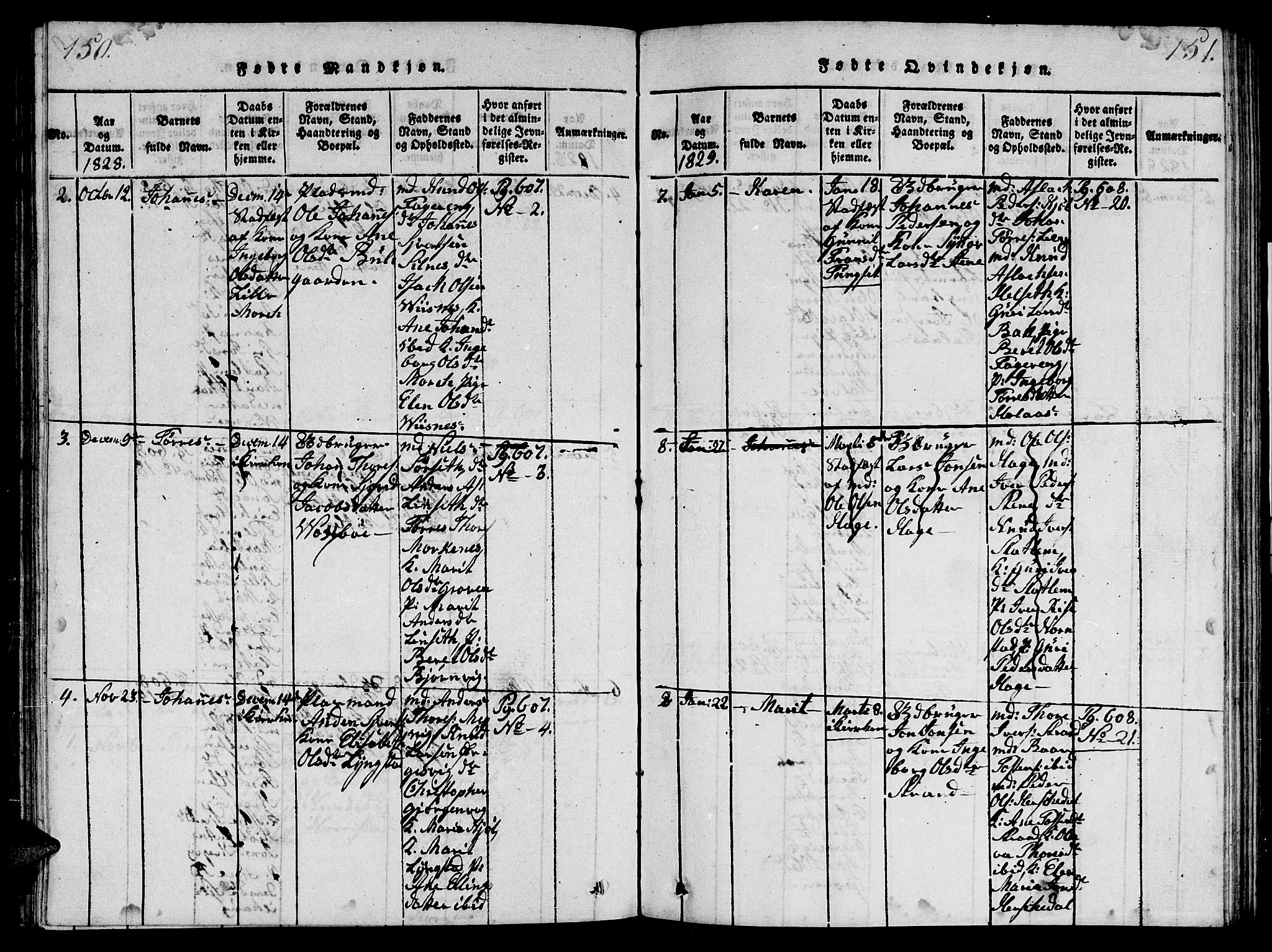 Ministerialprotokoller, klokkerbøker og fødselsregistre - Møre og Romsdal, AV/SAT-A-1454/570/L0831: Parish register (official) no. 570A05, 1819-1829, p. 150-151