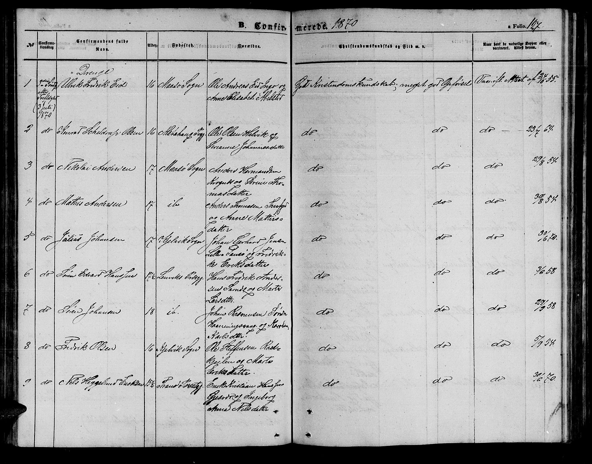 Måsøy sokneprestkontor, AV/SATØ-S-1348/H/Hb/L0001klokker: Parish register (copy) no. 1, 1852-1877, p. 127