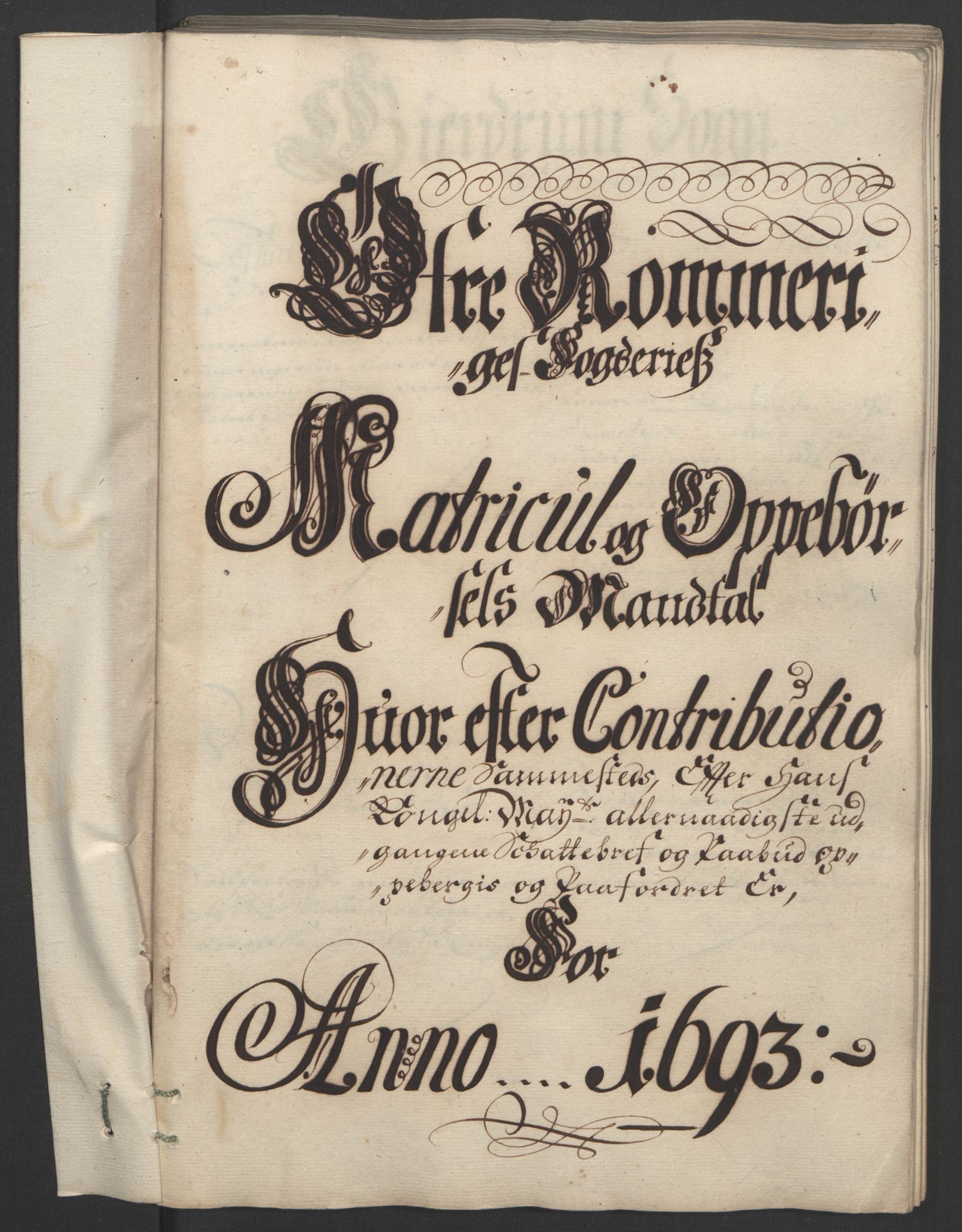 Rentekammeret inntil 1814, Reviderte regnskaper, Fogderegnskap, RA/EA-4092/R12/L0705: Fogderegnskap Øvre Romerike, 1693, p. 74